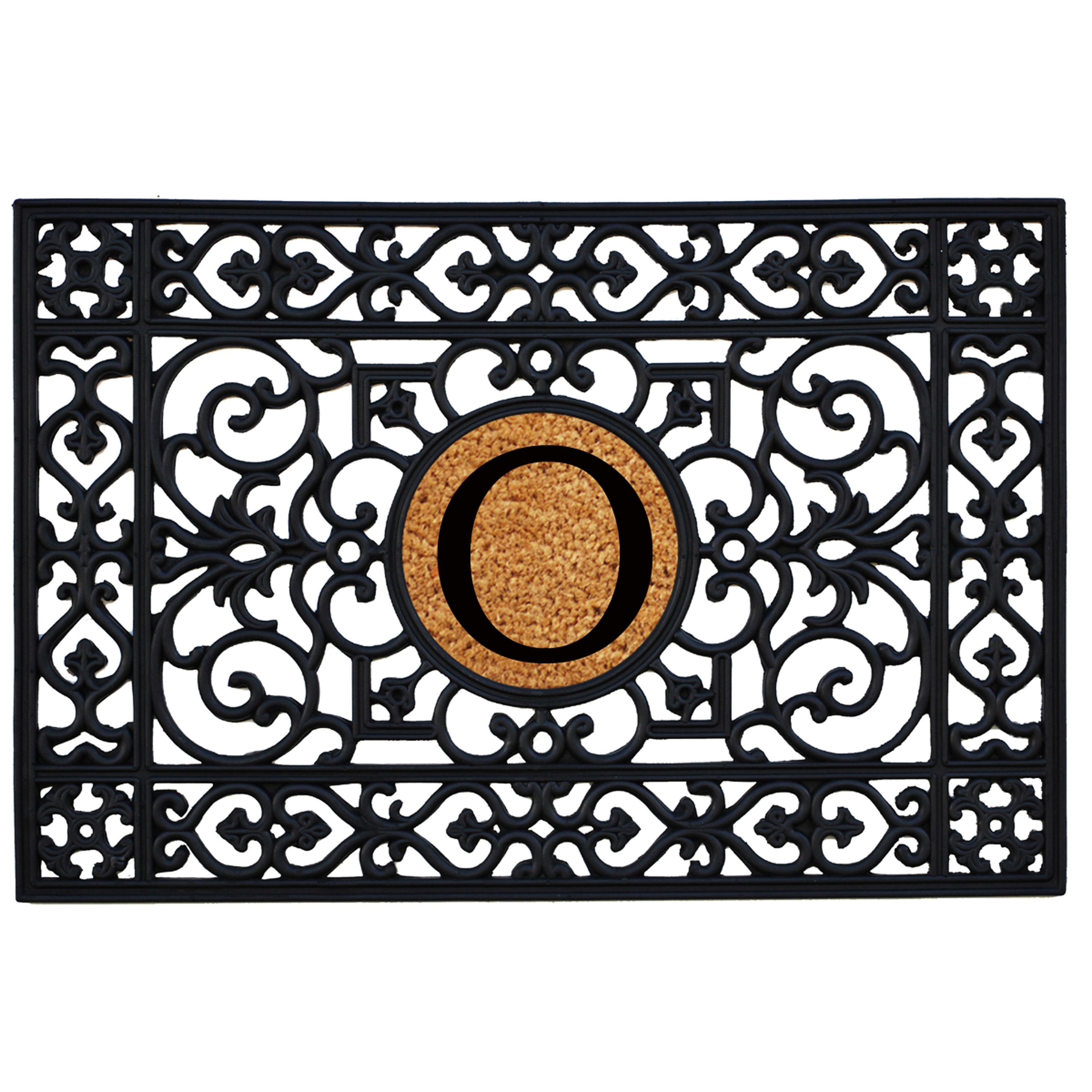 Callowaymills 160012436O 2-ft x 3-ft Black Coir/Rubber Rectangular Indoor or outdoor Decorative Door mat