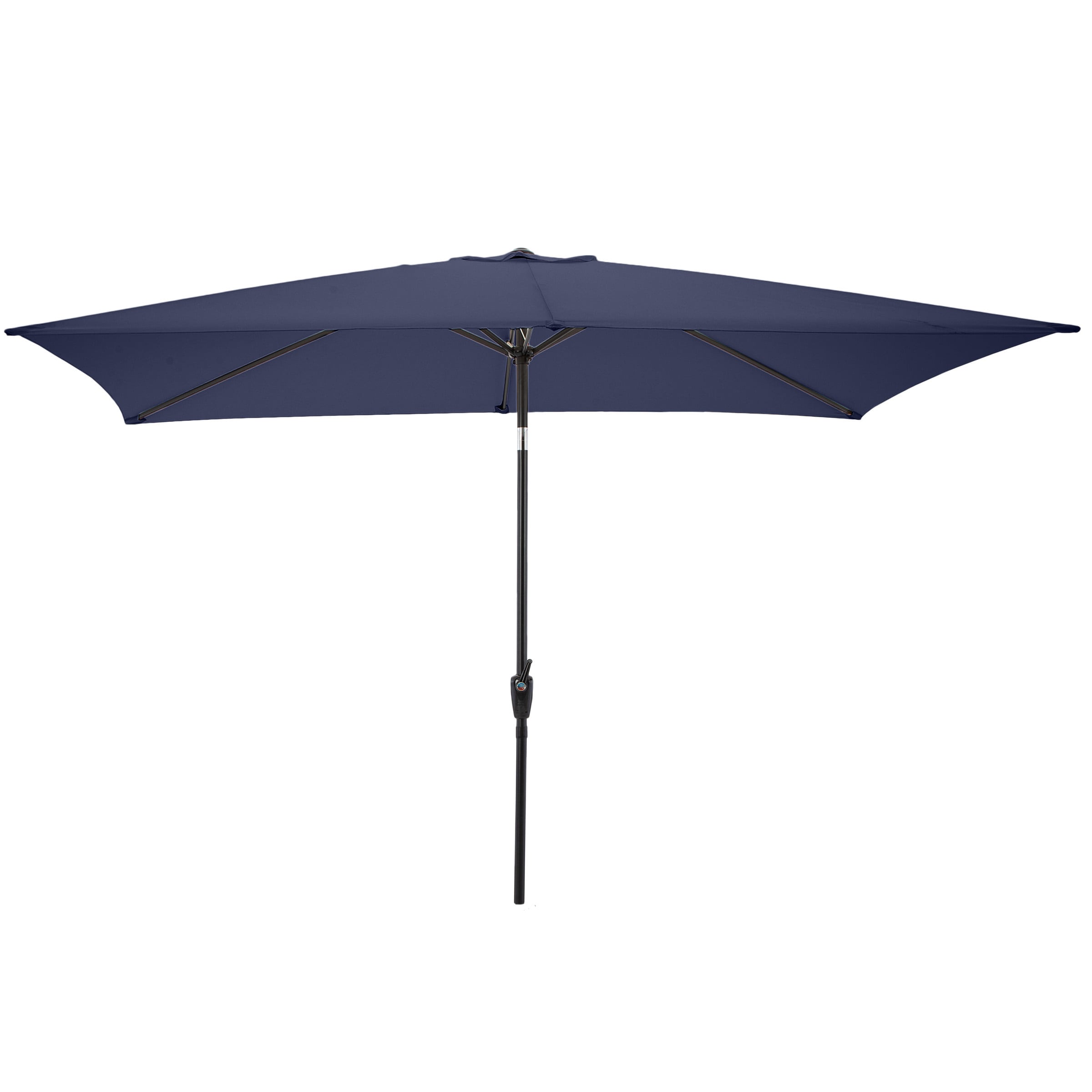 Pure Garden 50-LG1276 6.3-ft Steel Navy Push-button Tilt Market Patio Umbrella