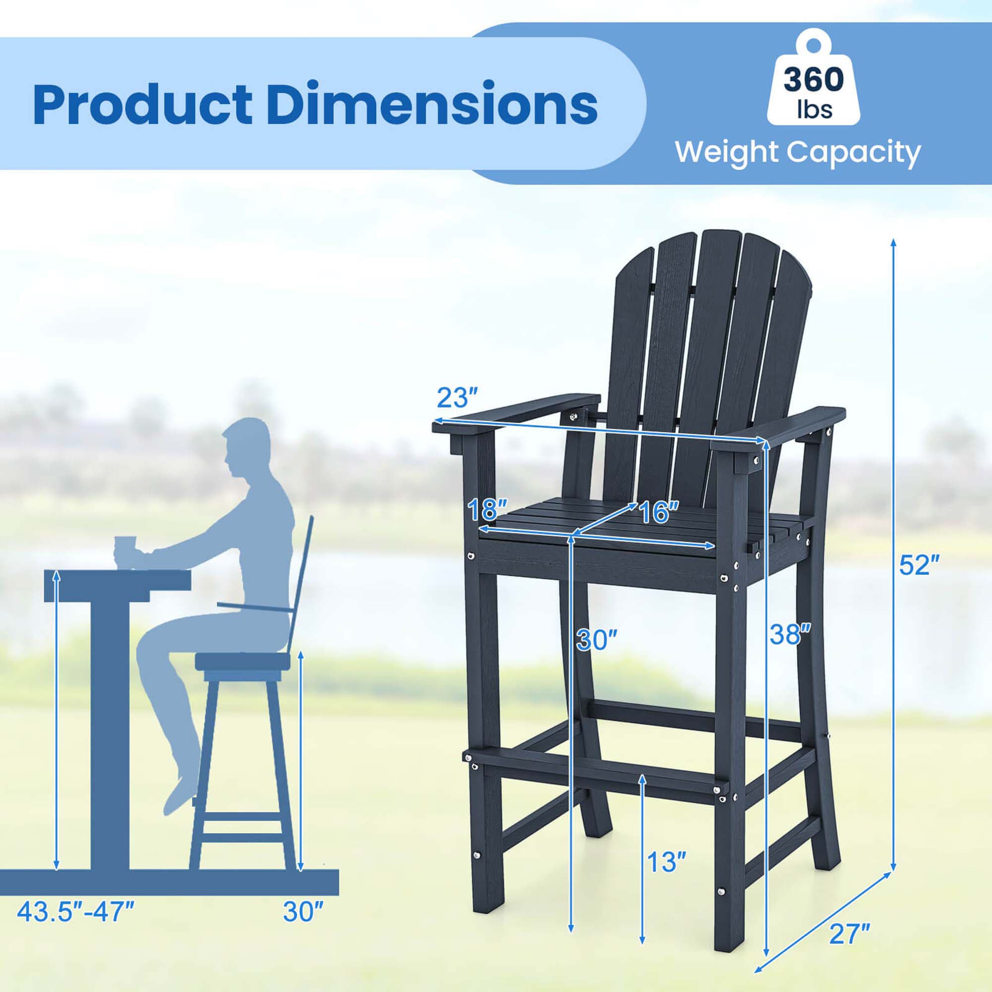 Costway HCST03016 stools - View #2