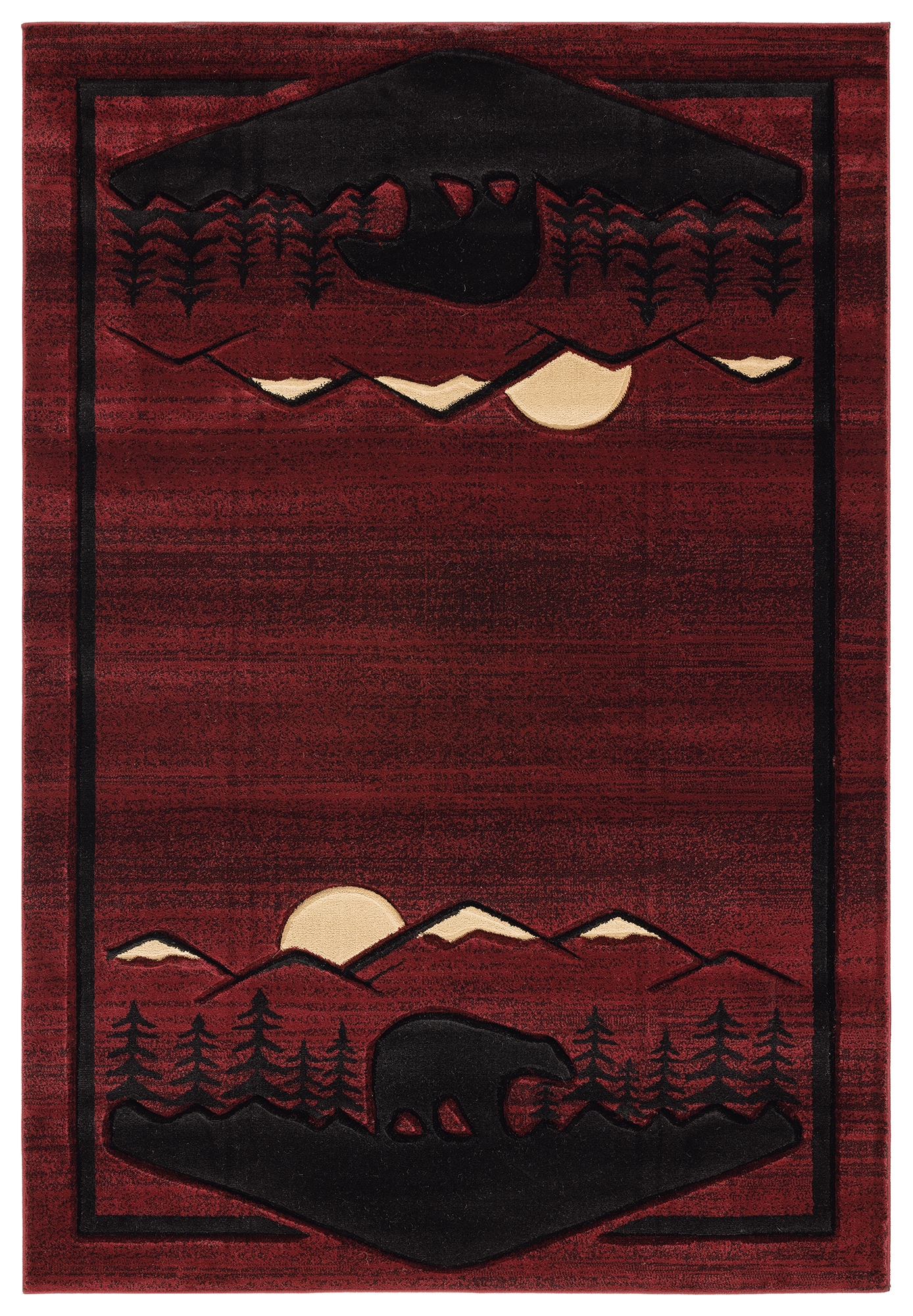 United Weavers Of America 2055 41234 69 Cottage 5 x 8 (ft) Polypropylene Burgundy Rectangular Indoor Animal print Area rug