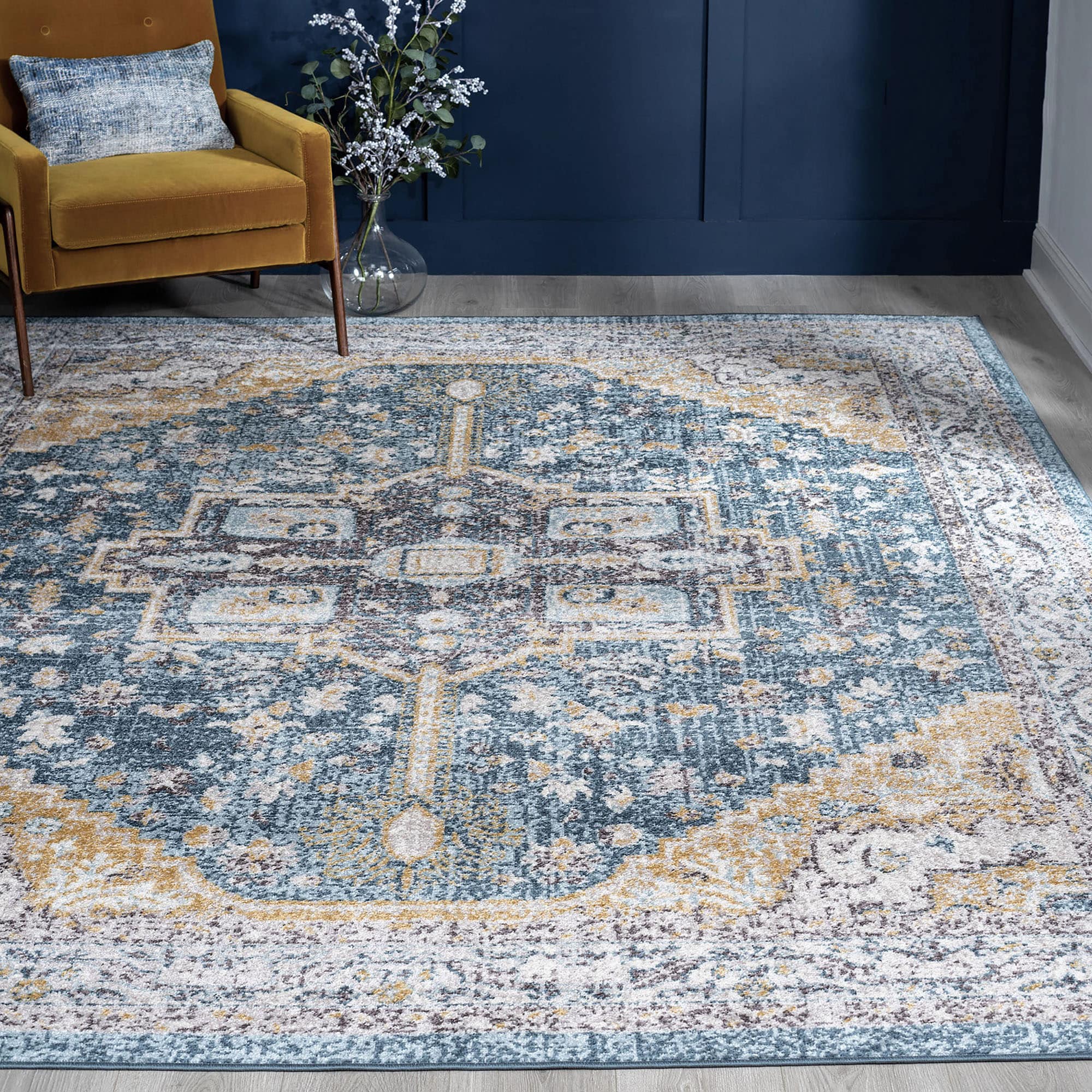 Tayse Barclay 5 X 7 (ft) Dark Blue Indoor Area Rug In The Rugs ...