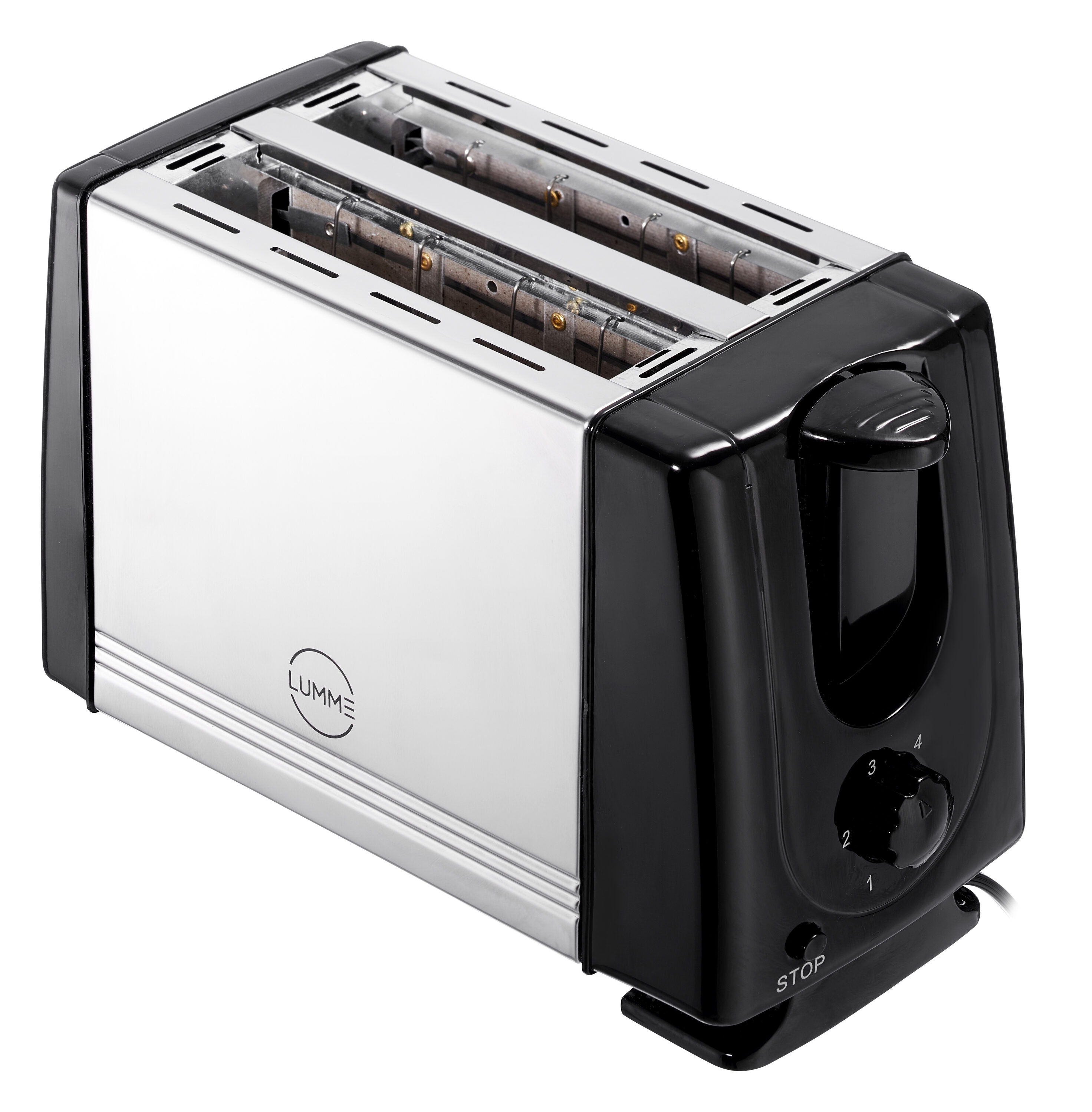 Stainless Steel Toaster Long Extra-Wide Slots W/ Removable Tray & LED 6  Levels