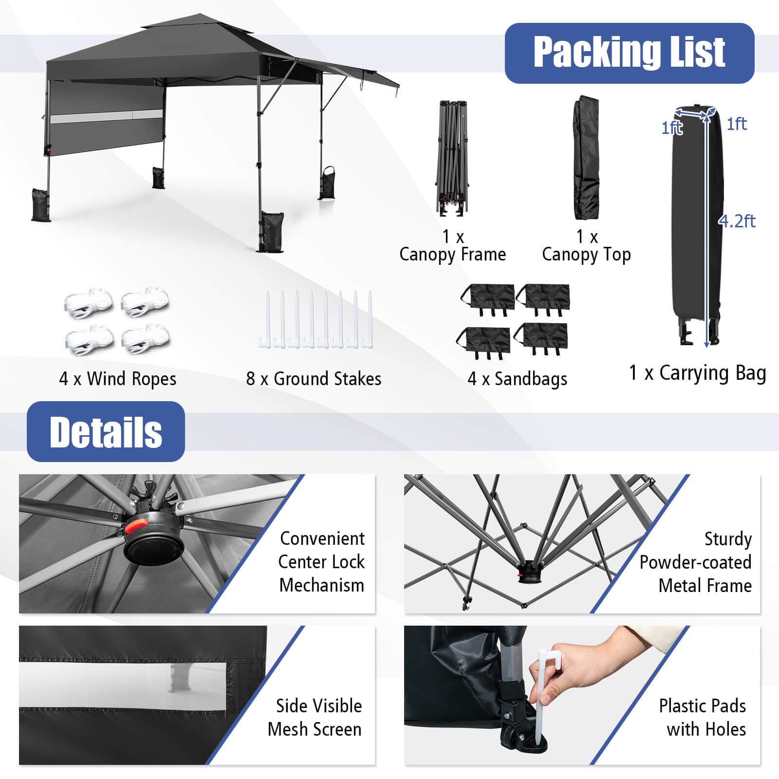 Costway HCST07057 Wood-Resin-Gazebos - View #3