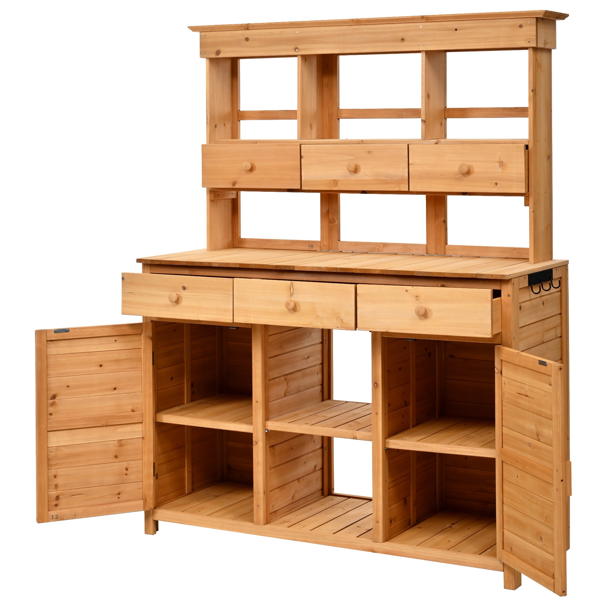 SINOFURN SYA010597WN 50-in x 65.7-in x 20.3-in Natural Potting Bench