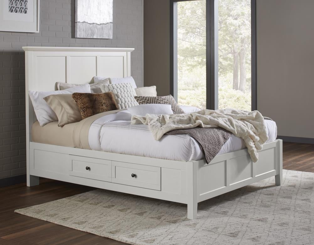 Modus Furniture Paragon White Queen, White Wood Queen Platform Bed With Storage
