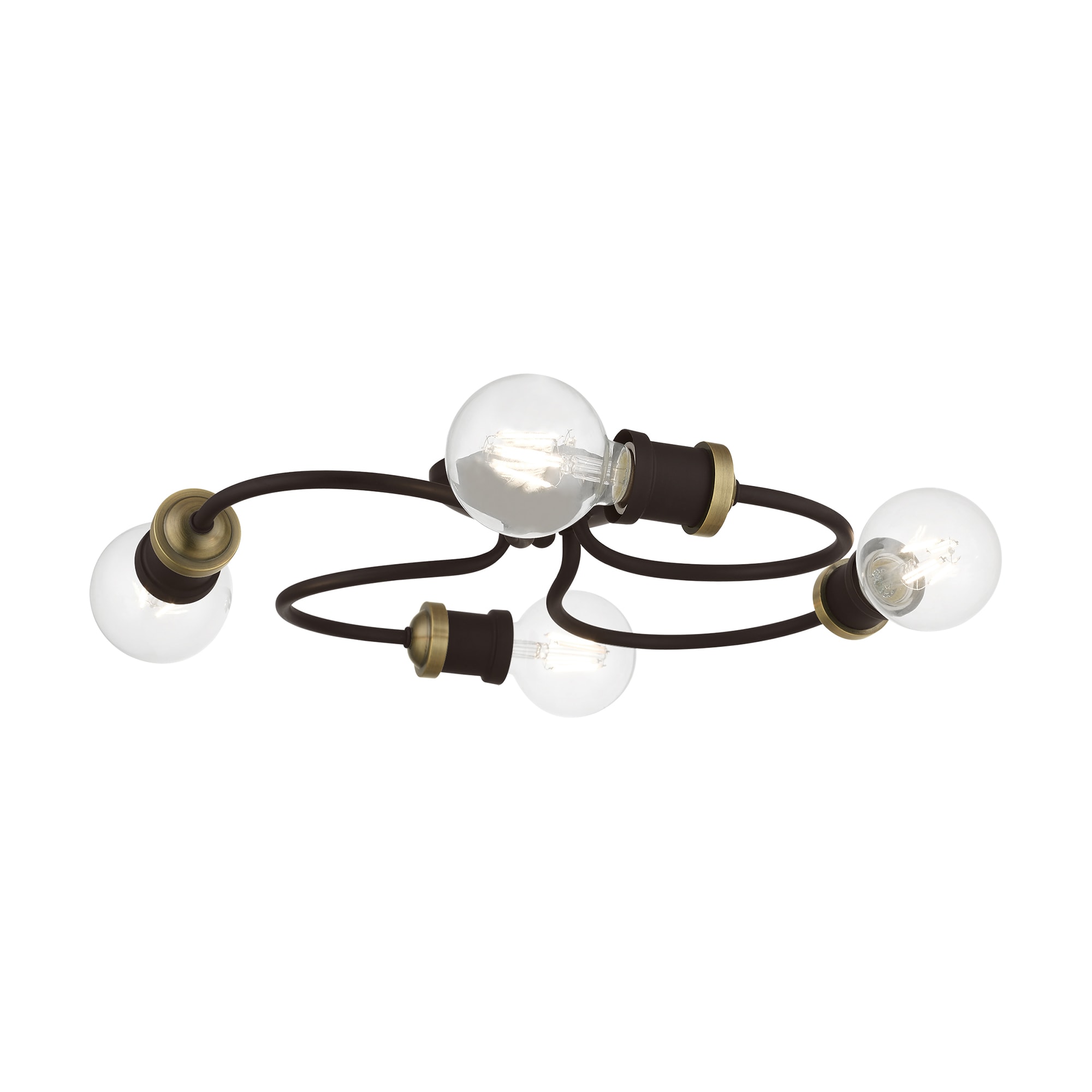 Bromley 16" Bronze Antique Brass 4-Light Flush Mount