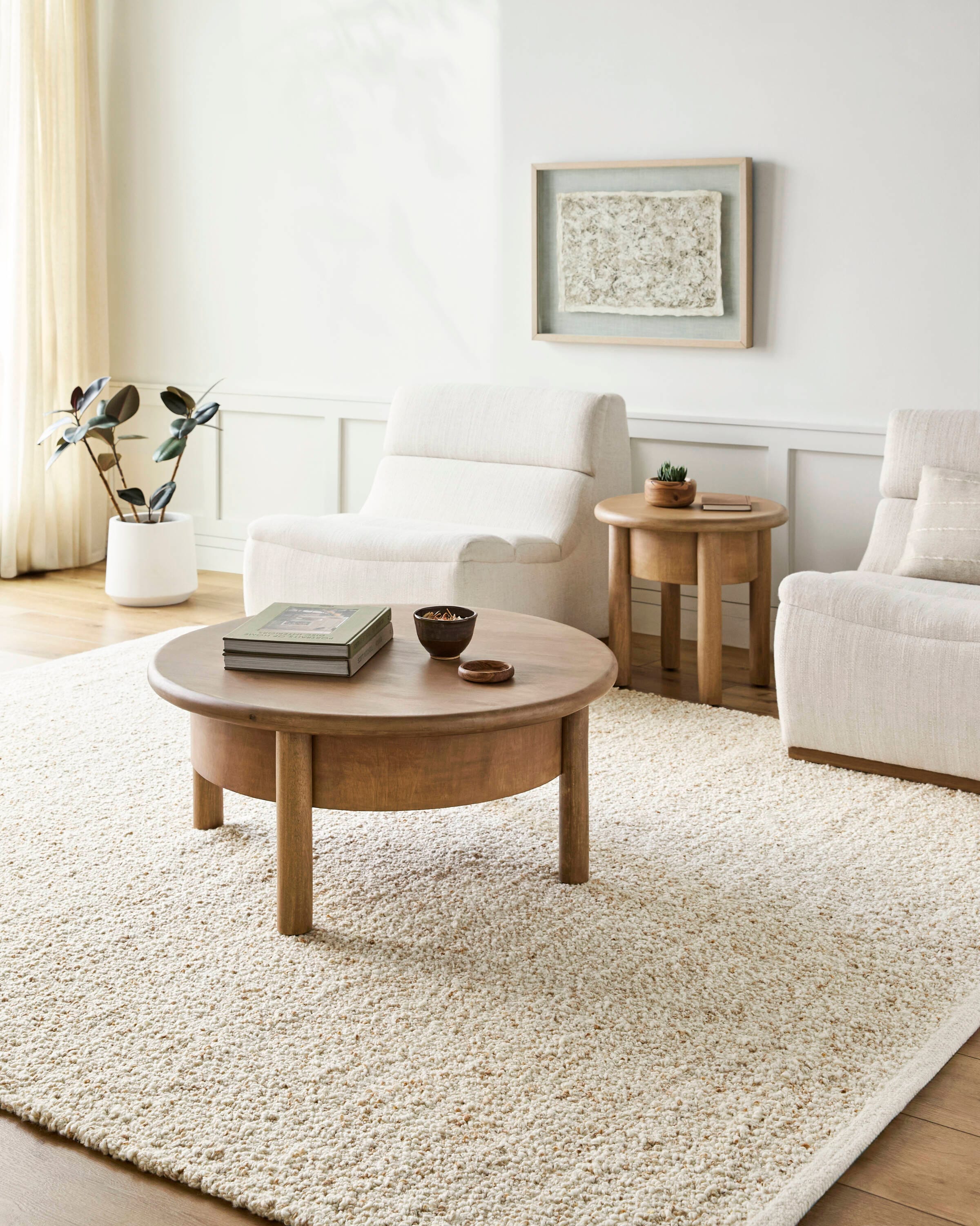 Livabliss CUY2300-69 Curly 6 x 9 (ft) Flatweave Wool Beige Rectangular Indoor Solid Farmhouse/Cottage Pet Friendly Area rug