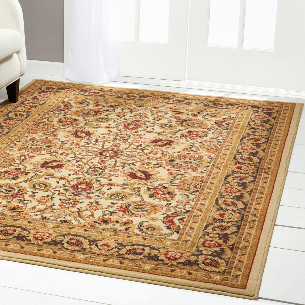 Home Dynamix 1-3208-100 Royalty Elati 8 x 10 (ft) Loomed Polypropylene Ivory Rectangular Indoor Damask Oriental Area rug