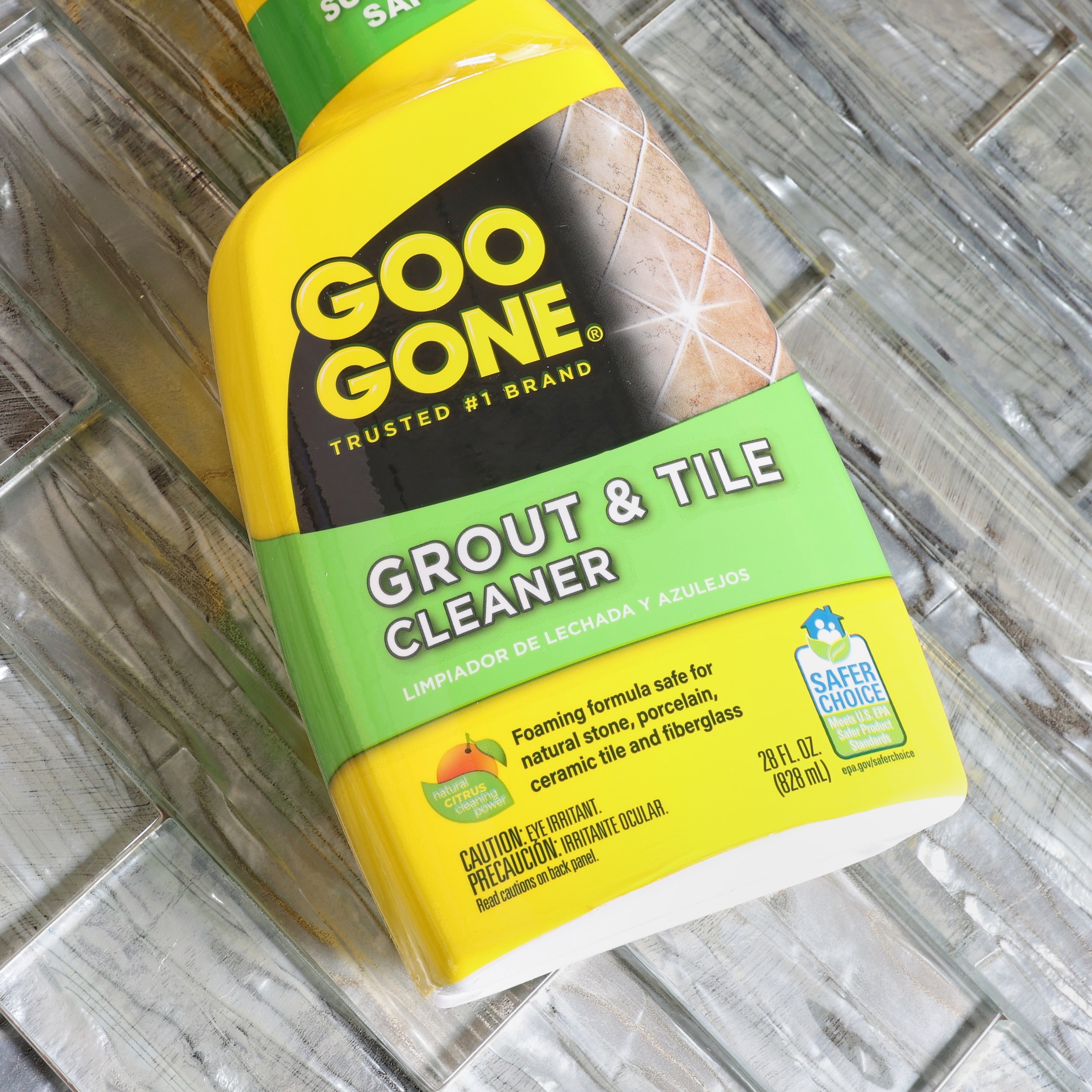 Grout cleaning with #googone grout and tile cleaner. #springcleaning #, Grout