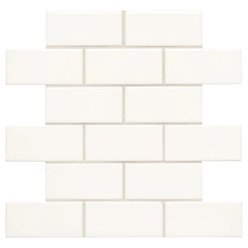 Daltile 21804R White 2-in x 4-in Glossy Ceramic Brick Subway Tile (Piece)