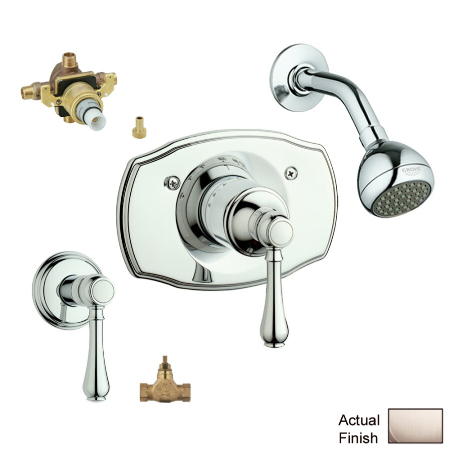 GROHE KS19616-34331RV3-EN0 Geneva Brushed Nickel 1-Handle Shower Faucet with Single Function Showerhead