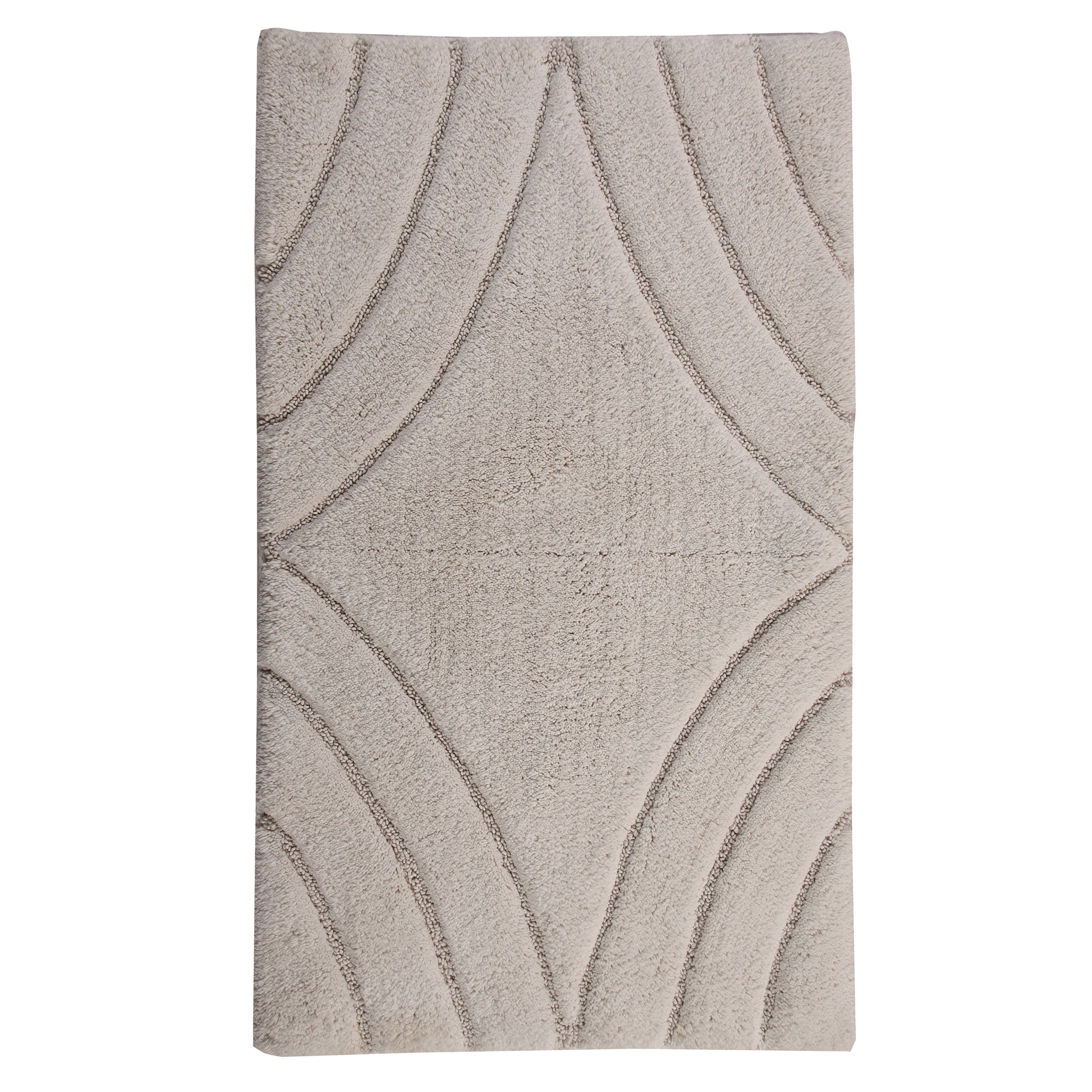 Diamond 21 In X 34 In Ivory Cotton Bath Rug At Lowes Com   46489993 