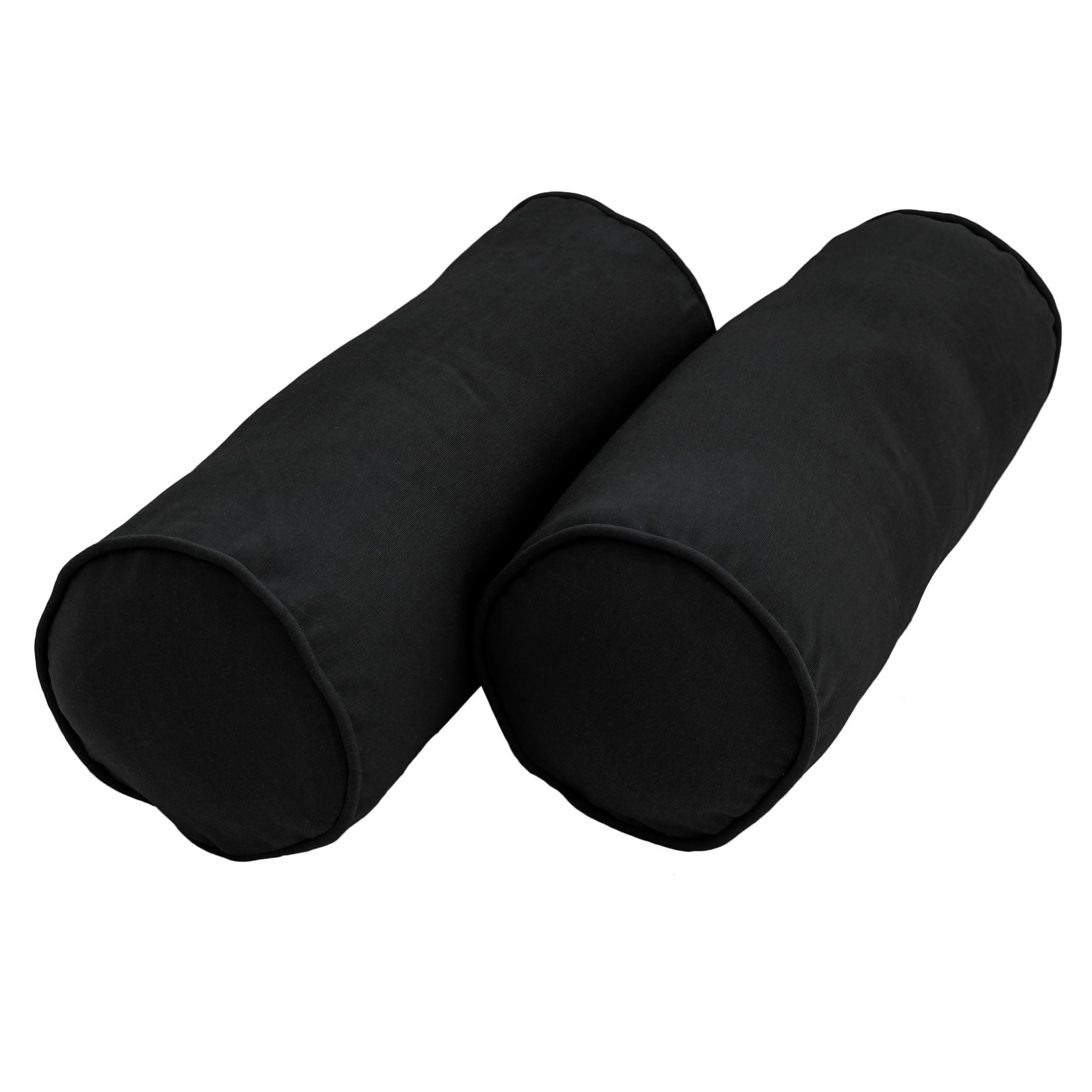 Blazing Needles 9814-CD-S2-TW-BK 2 -Piece 20-in x 8-in Black Rectangular Indoor Decorative Pillow