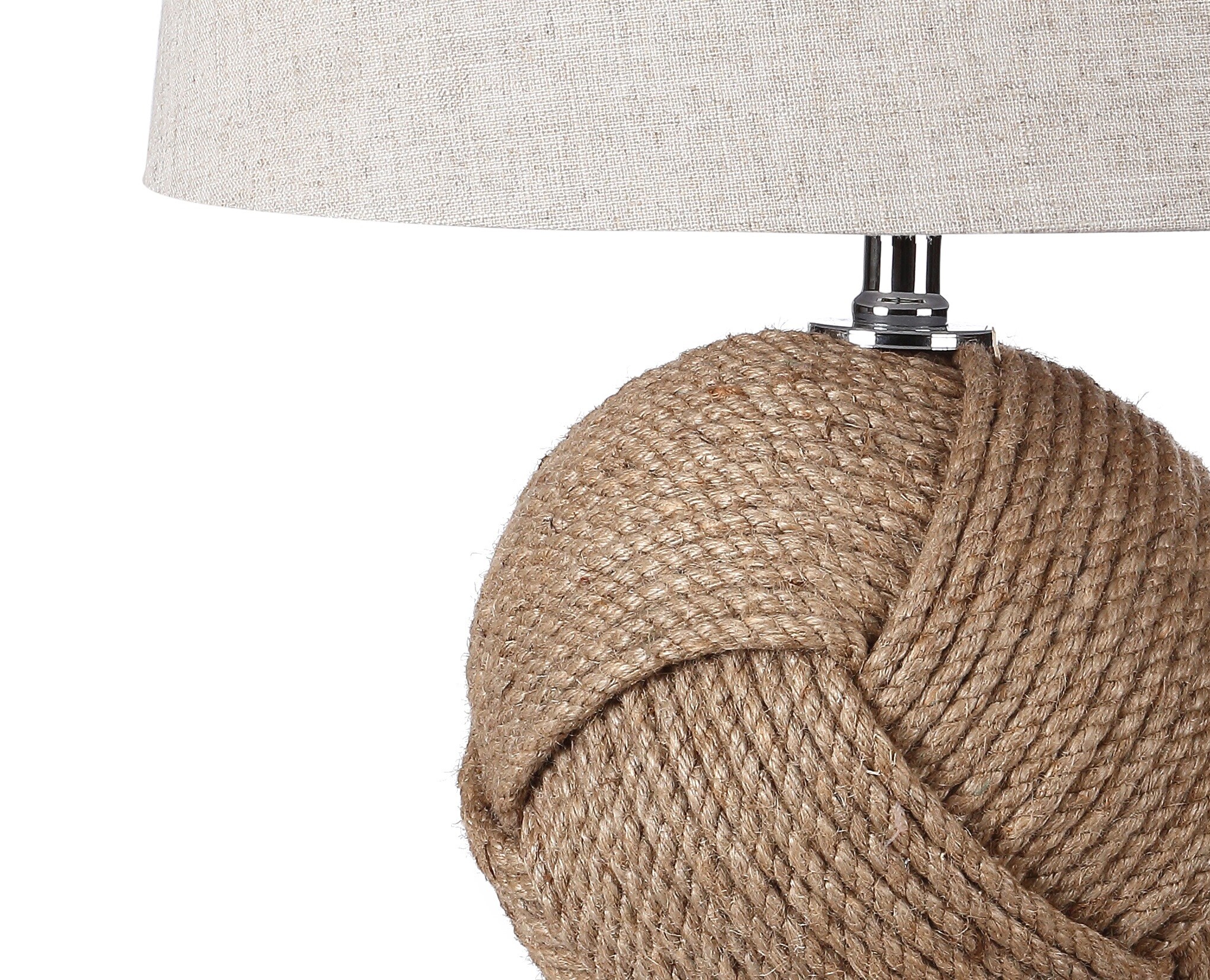 Monkey's Fist 24" Knotted Rope Coastal Table Lamp with Flax Shade