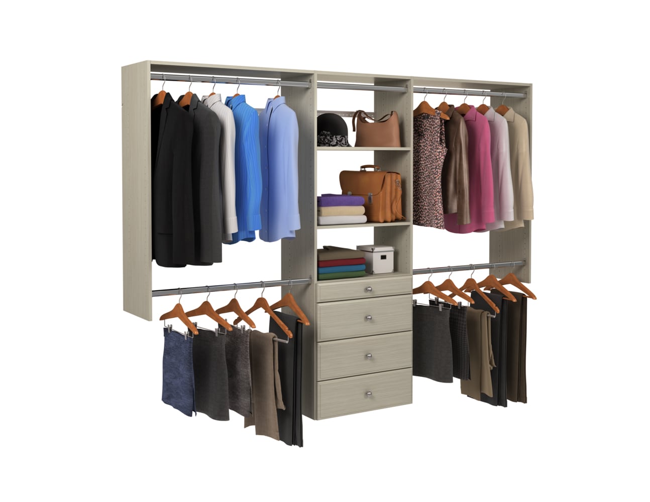 Small Closet Starter Kit with Grey Accessories