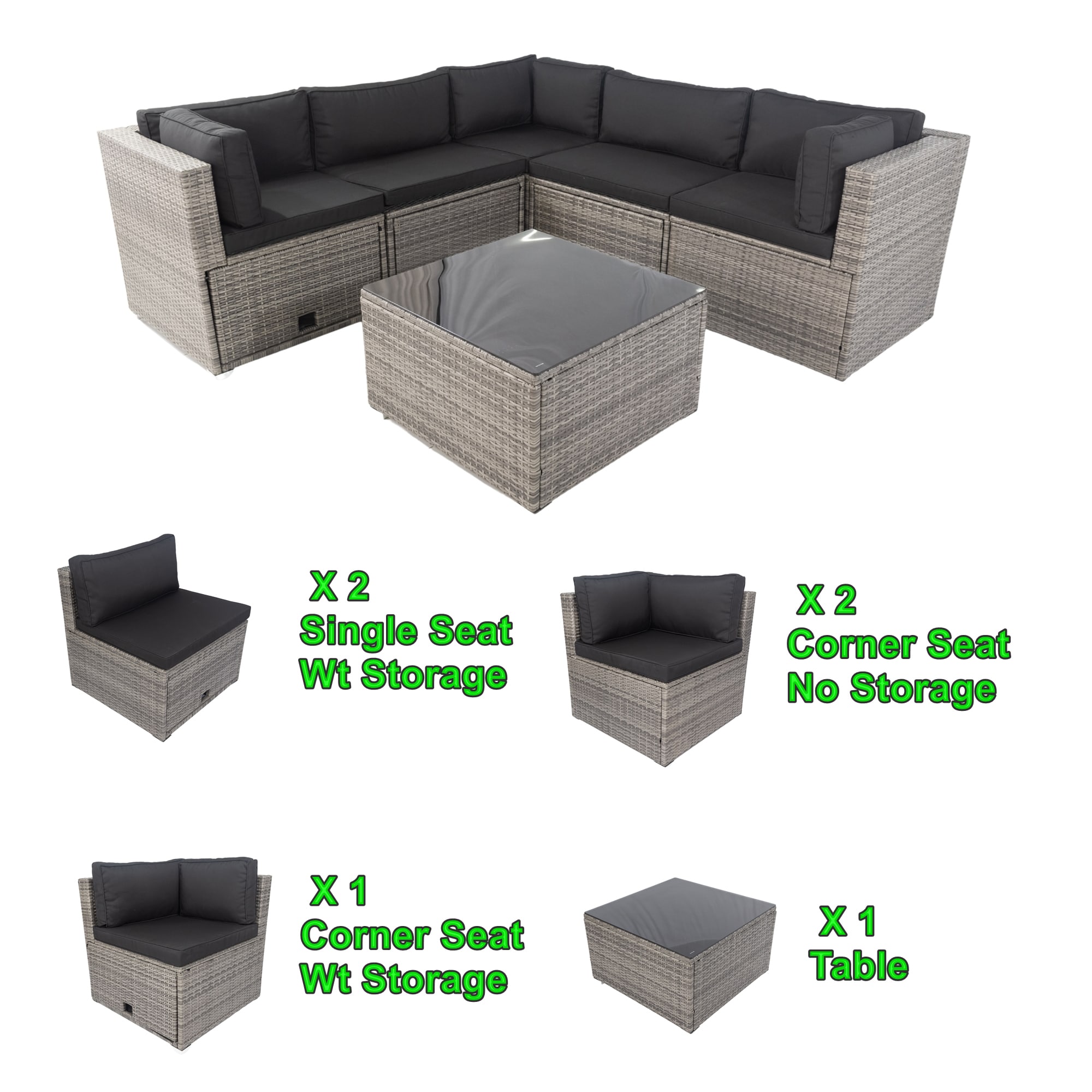 Forclover N7FW-201GR Patio-Conversation-Sets - View #4