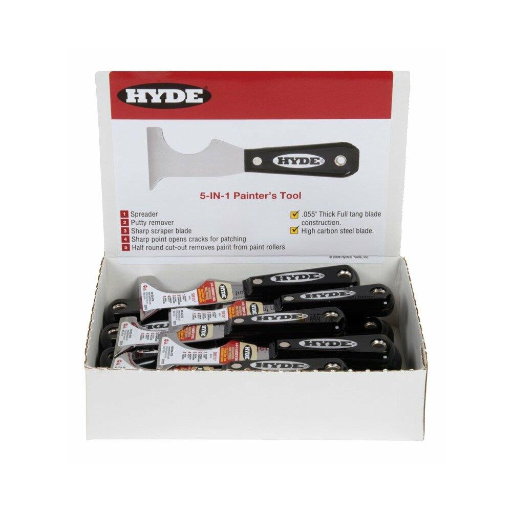 HYDE ACHR127555 Hyde 1799147 5-in-1 Painters Tool Carbon Steel, Black and Silver- Pack of 20