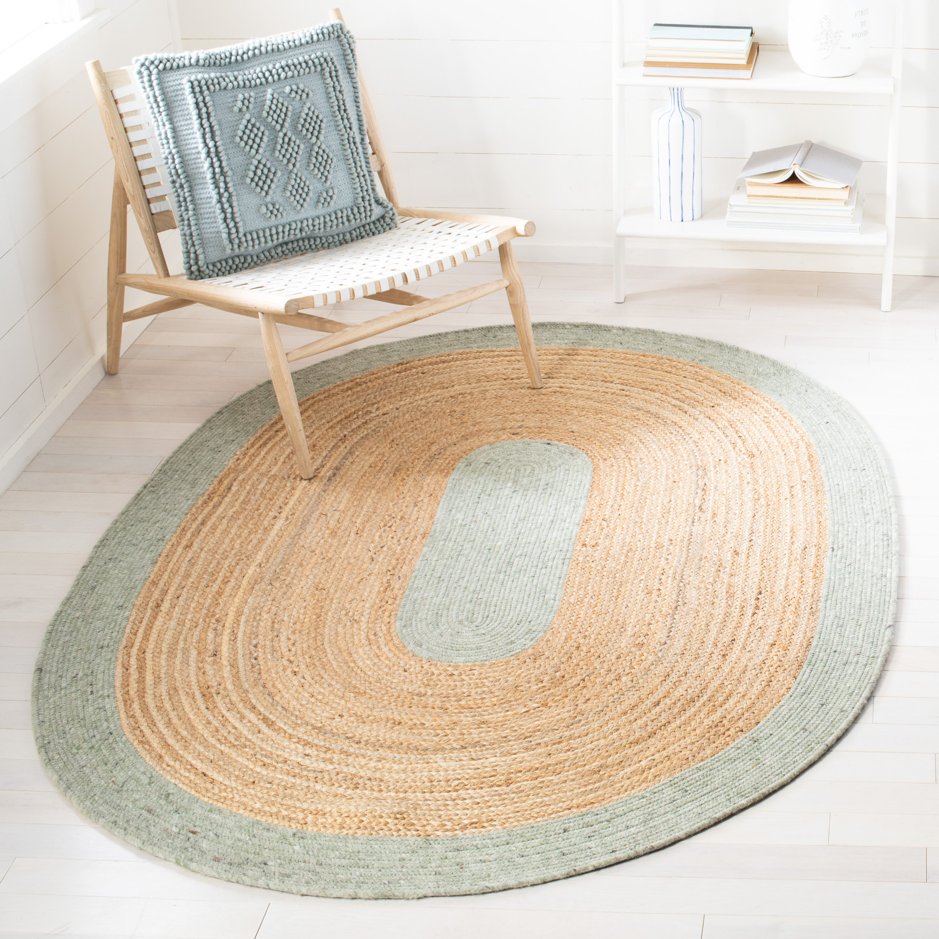  Braided 910 Sage/Gold Bohemian 5ft x 7ft Oval Rug