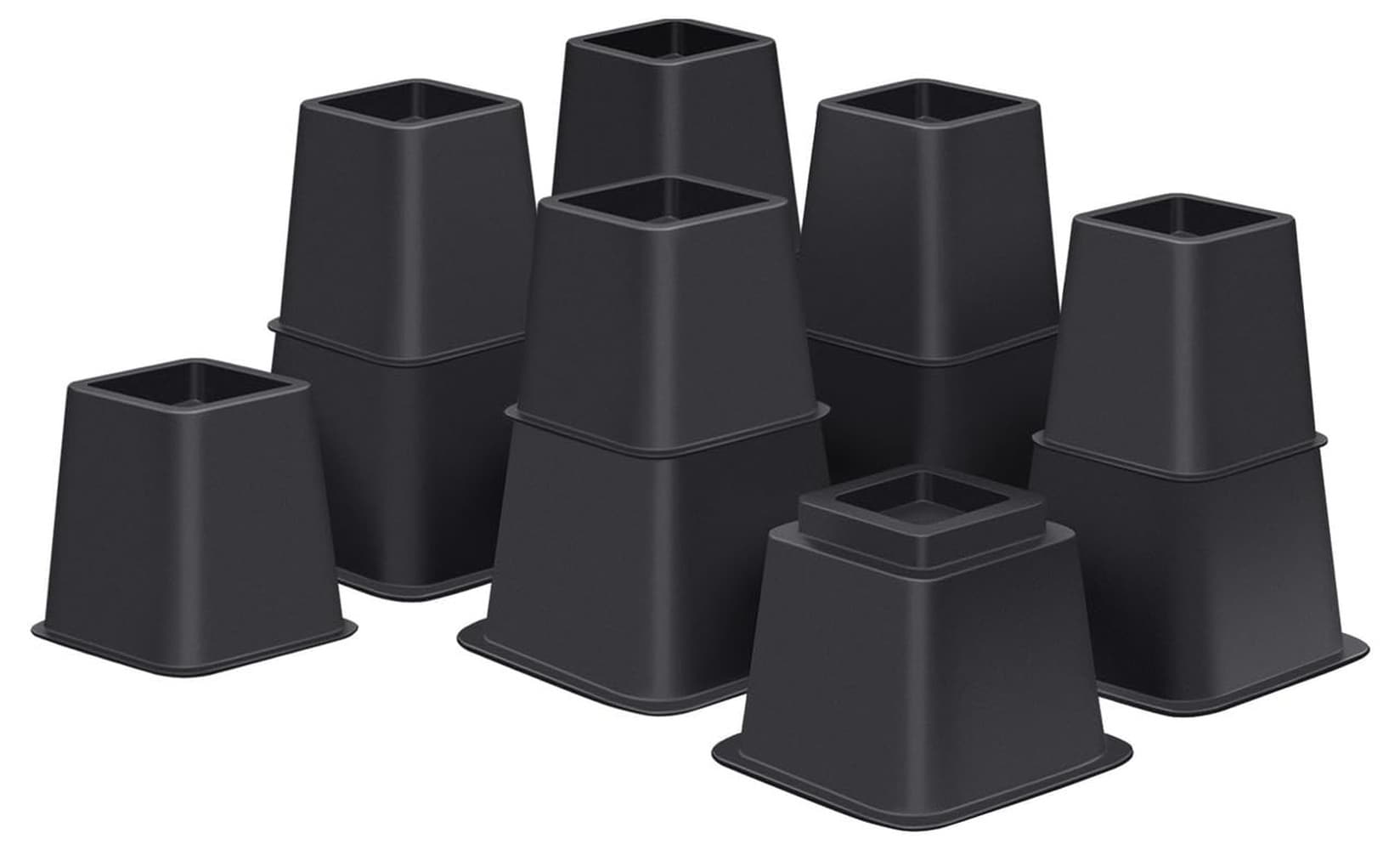 Yichuhaoxi  Bed Risers 8 inch Heavy Duty Adjustable Furniture Risers for Chair Table and Desk Legs Lifting 6 Pack Black durable home and garden