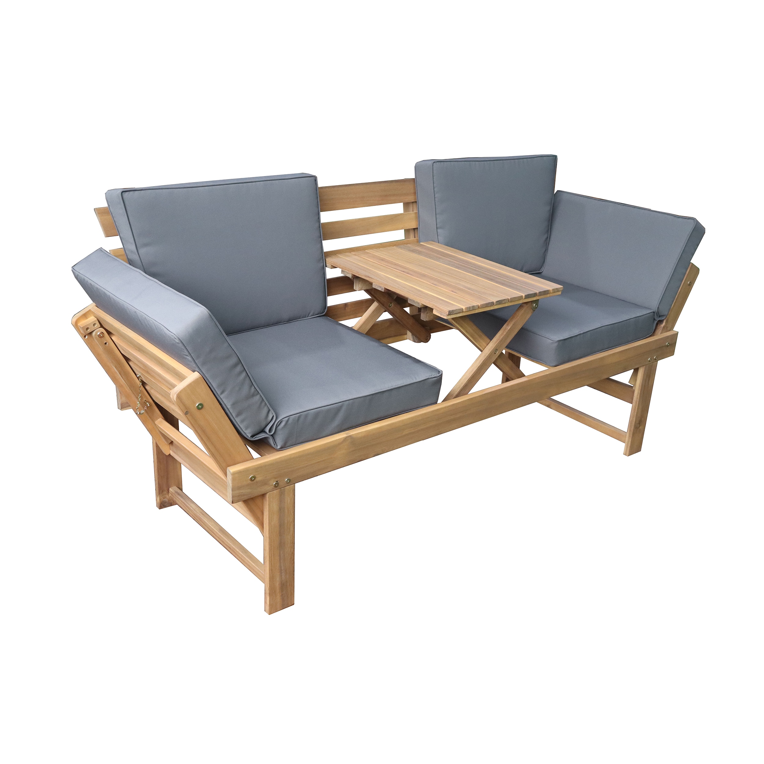 Deko Living COP20209 70-Inches W x 32-Inches H Wood/Gray Acacia Traditional Bench