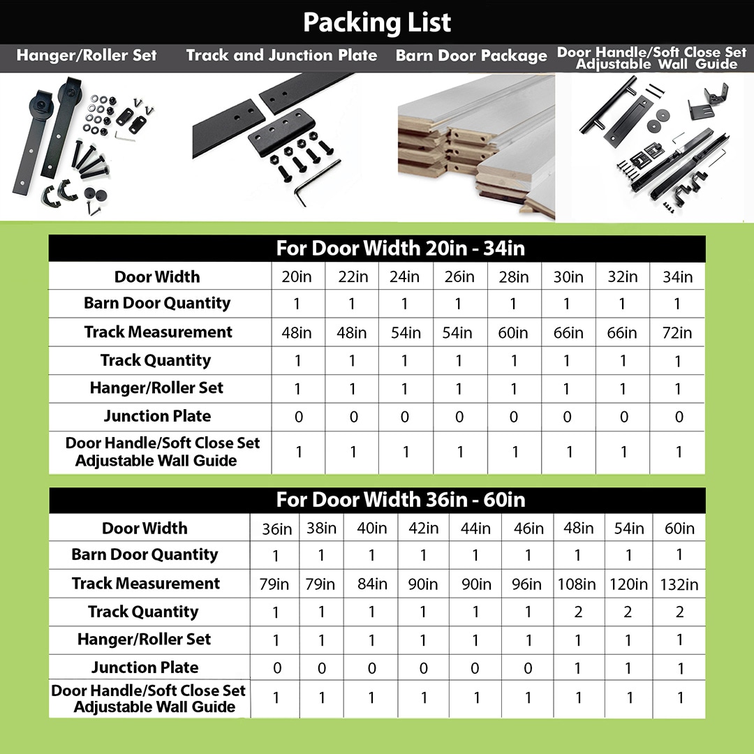 HOMACER YT1TGH054C-2680F-WH Barn-Doors - View #6