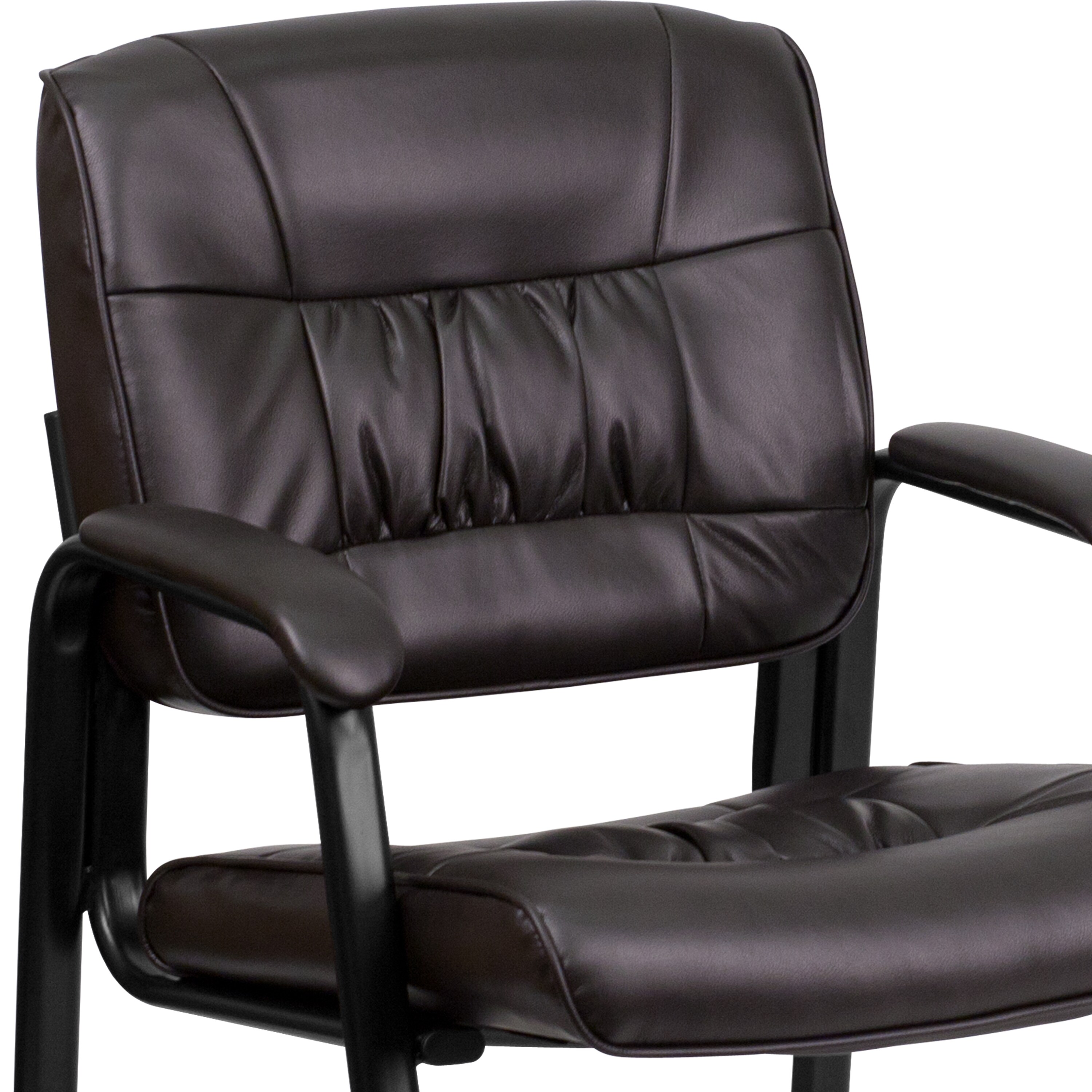 Ergonomic Brown LeatherSoft Executive Chair with Metal Frame