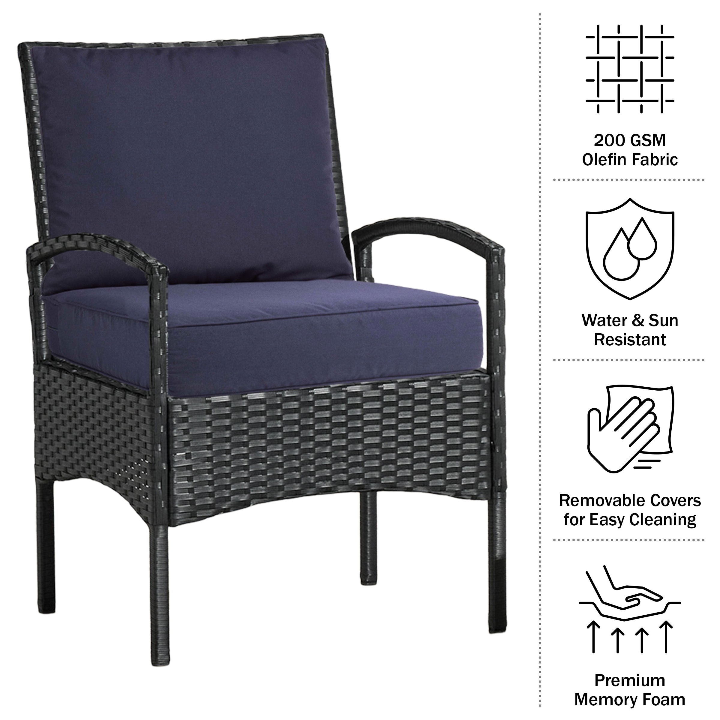 Lavish Home HT-OUTDR-NVY Patio-Furniture-Cushions - View #4