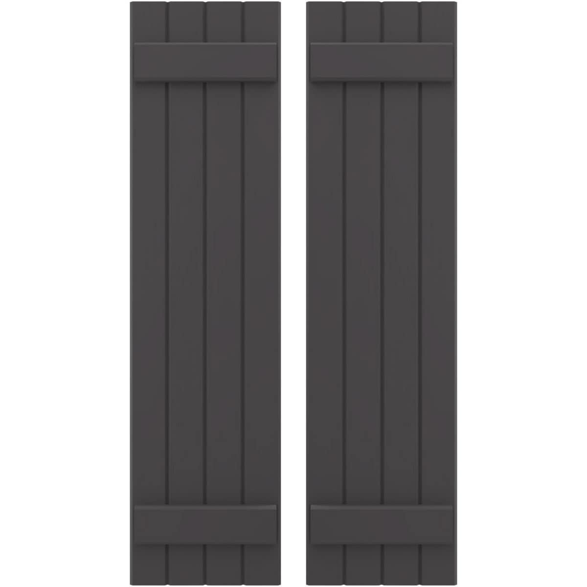 Ekena Millwork ARW101BB414X53SMH 14-in W x 53-in H Shadow Mountain Paintable/Stainable Board and batten Z-bar Wood Exterior Shutters ( 2 -Pack )