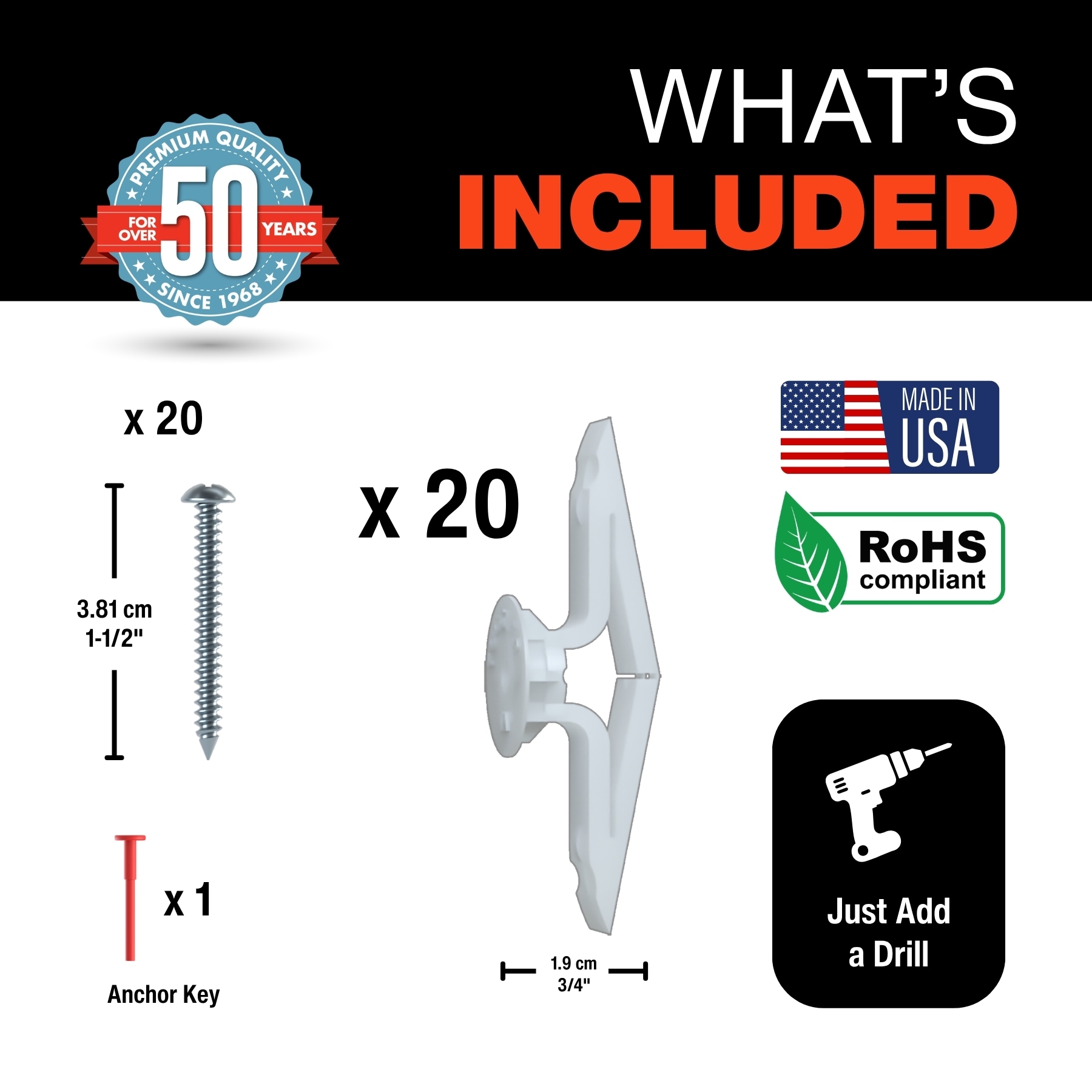 TOGGLER 50525 Drywall-Anchors - View #4