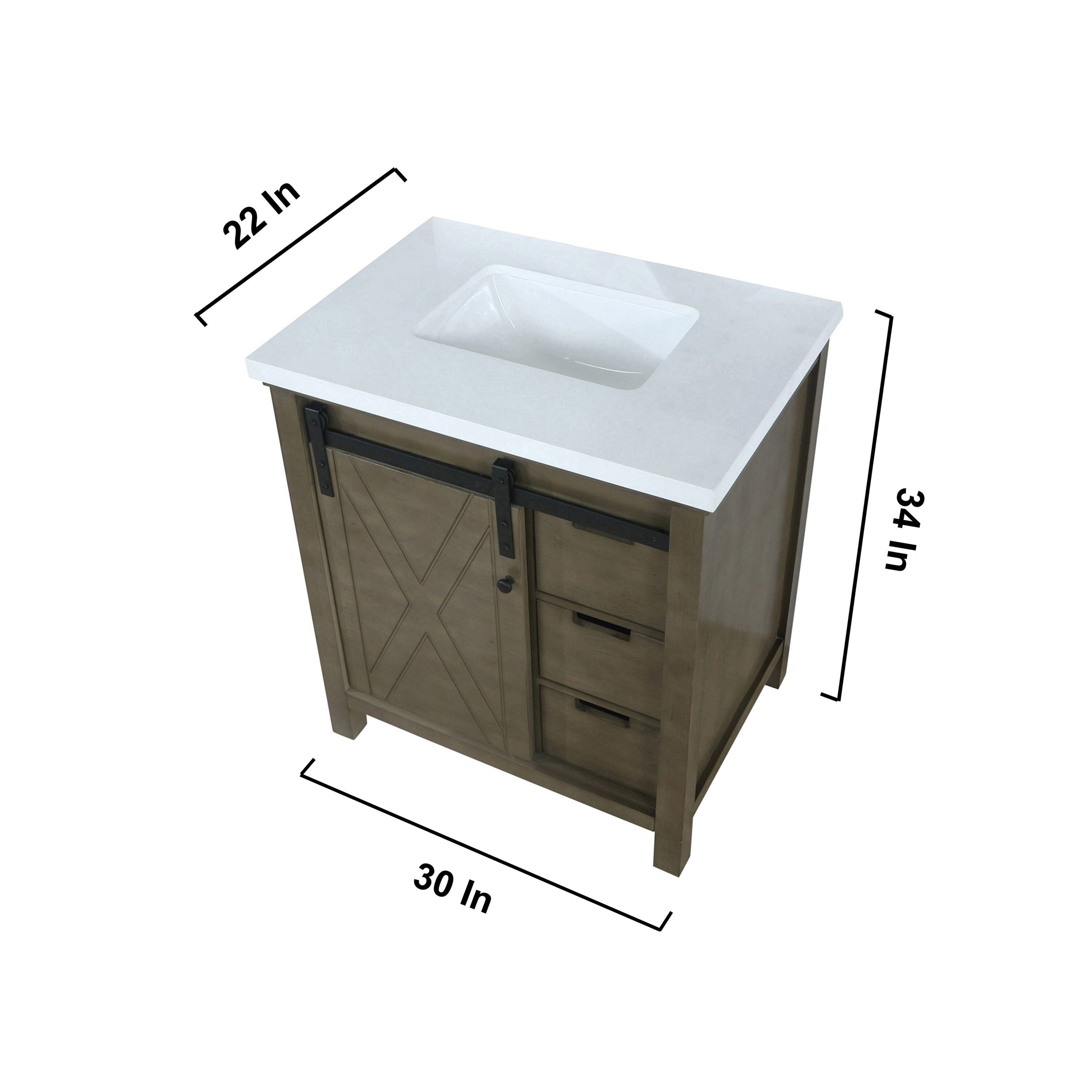 Lexora Marsyas 30-in Rustic Brown Undermount Single Sink Bathroom ...