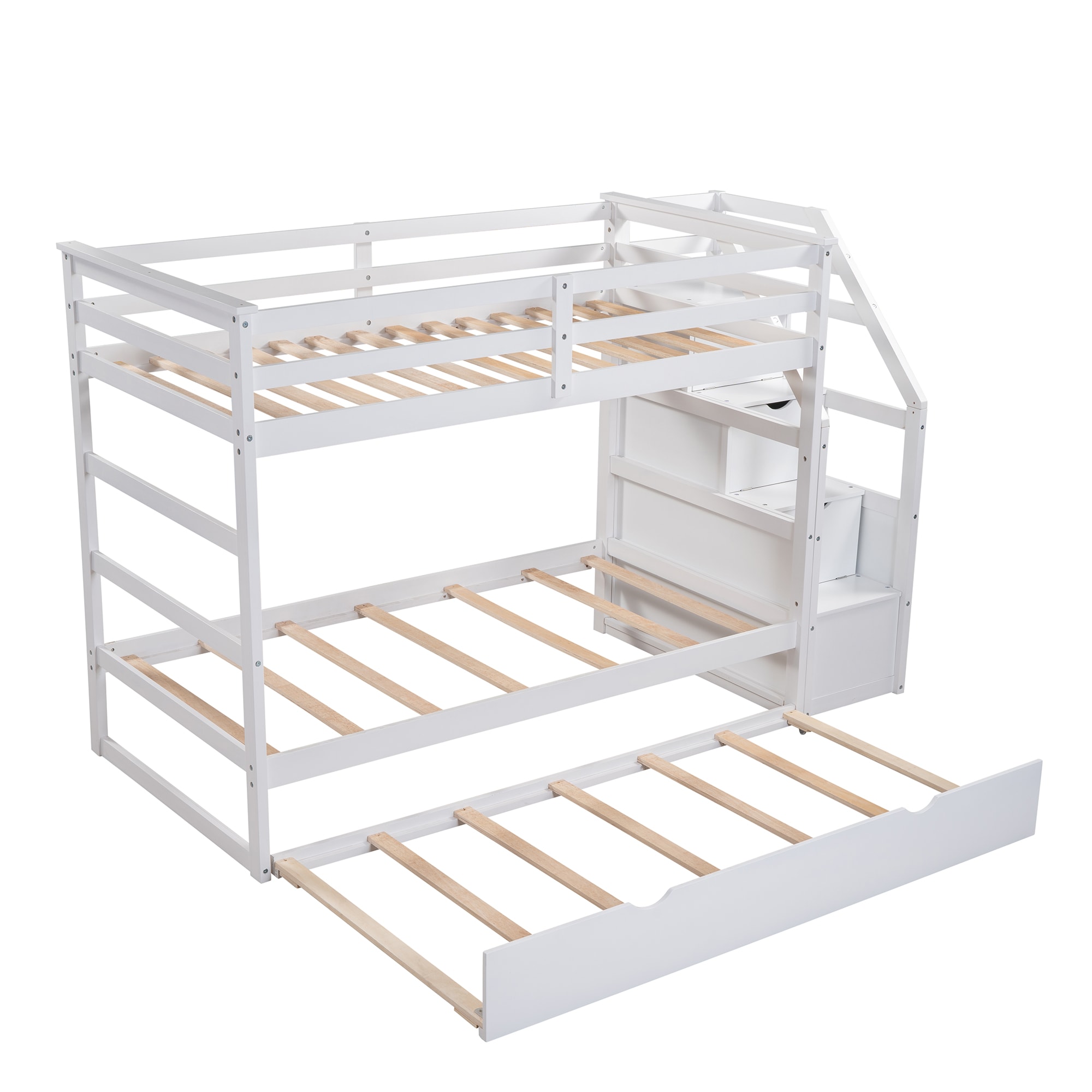 Qualler BLE000064K White Twin over twin Bunk Bed