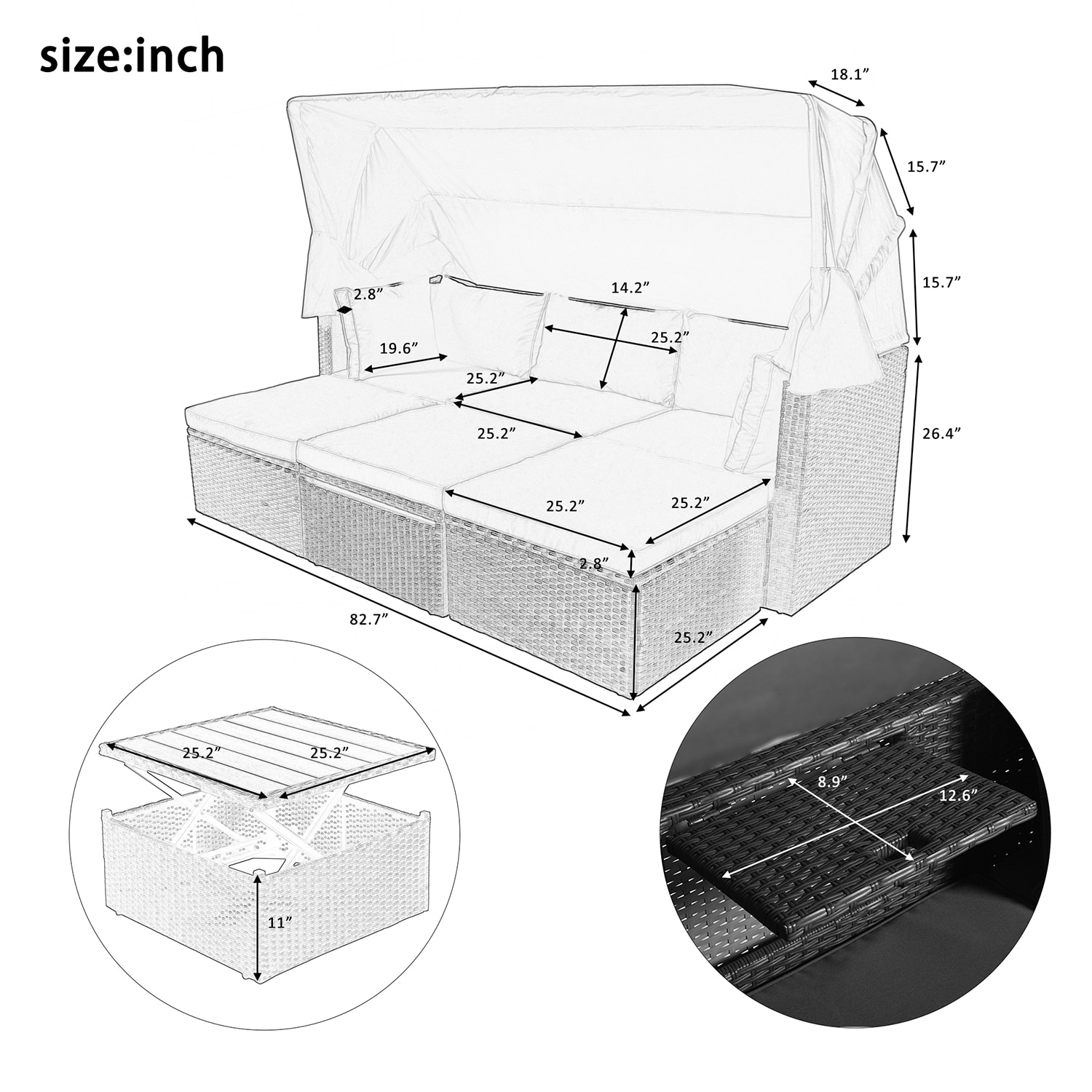 Bybafun YA0200262 Patio-Sofas-Daybeds - View #2