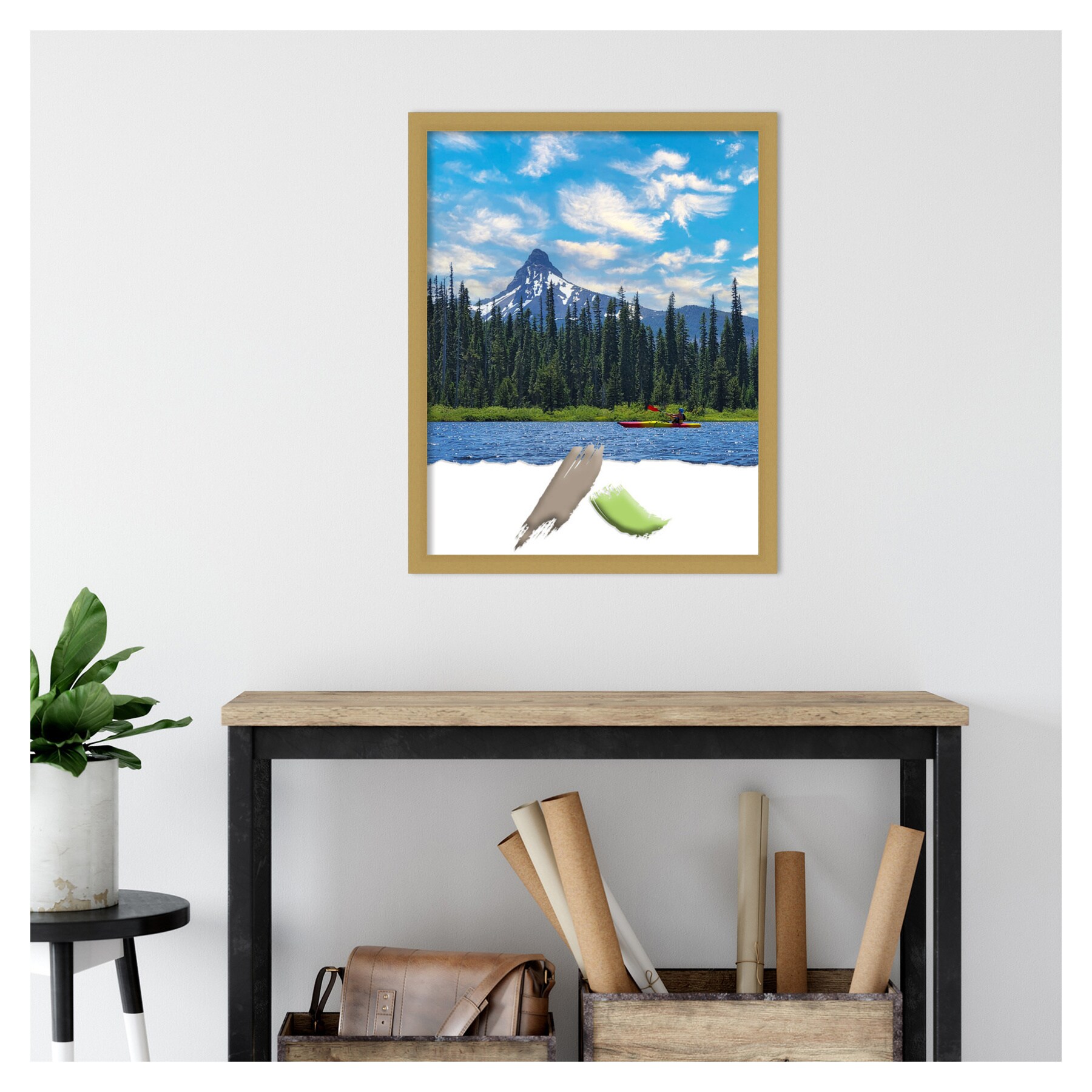 Grace Brushed Gold Narrow Polystyrene Wall Frame 24x30