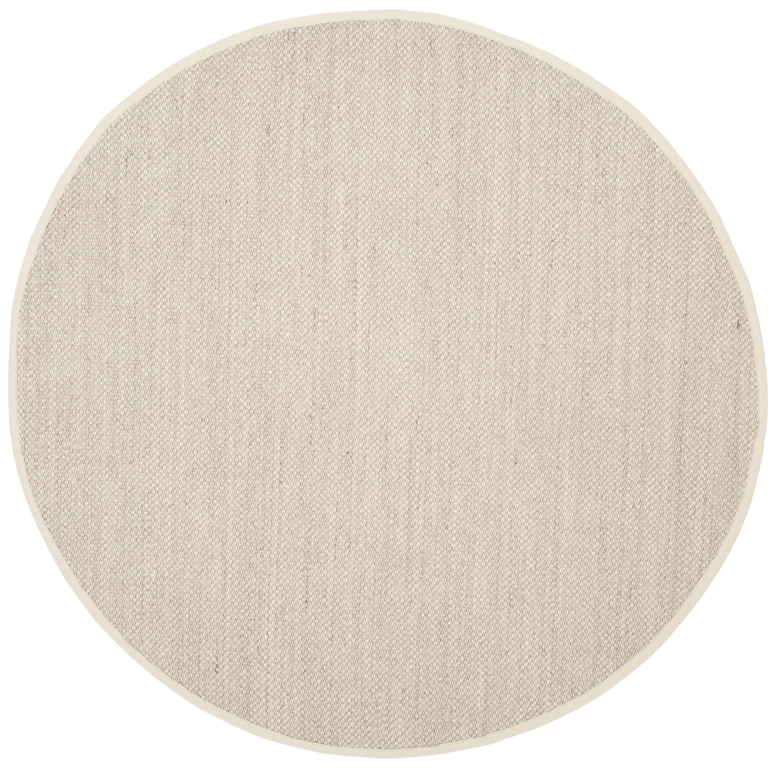 Safavieh NF143C-9R Natural Fiber Pines 9 x 9 (ft) Loomed Sisal Marble/Beige Round Indoor Solid Coastal Area rug