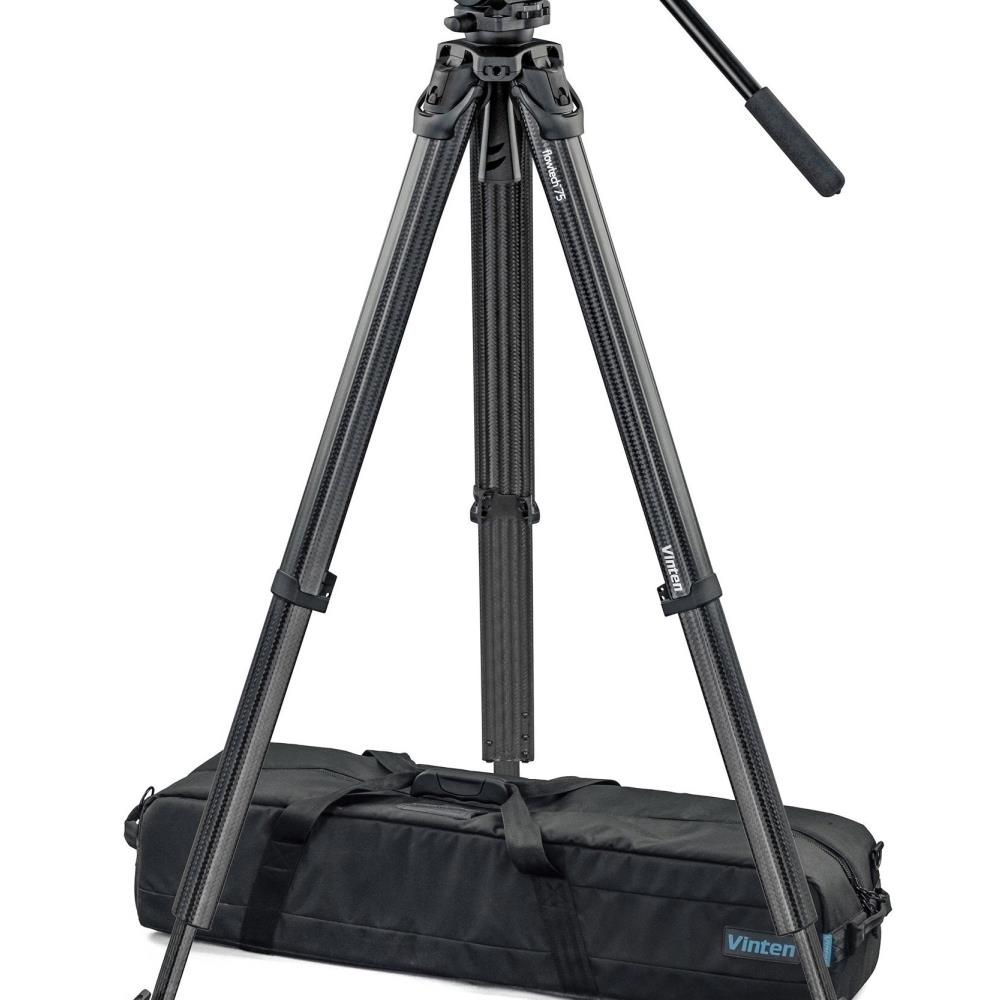  TCNCD313018 Vinten Camera Supports VIN-VB-FT System Vision Blue with Flowtech75- Carbon Fiber Tripod without Mid-Spreader