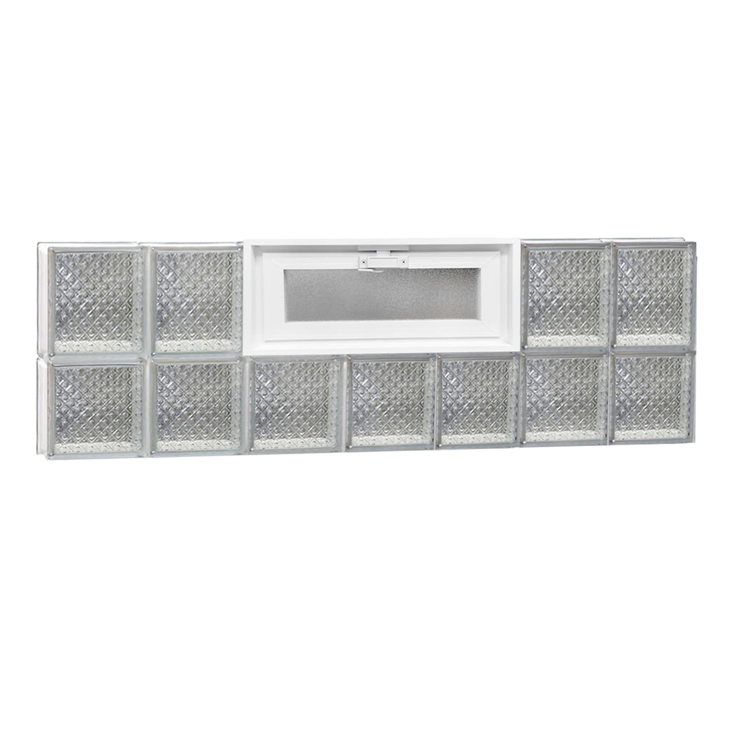 REDI2SET V4214DP Diamond Glass 40-1/4-in x 13-1/2-in Frameless Replacement Vented Glass Block Window