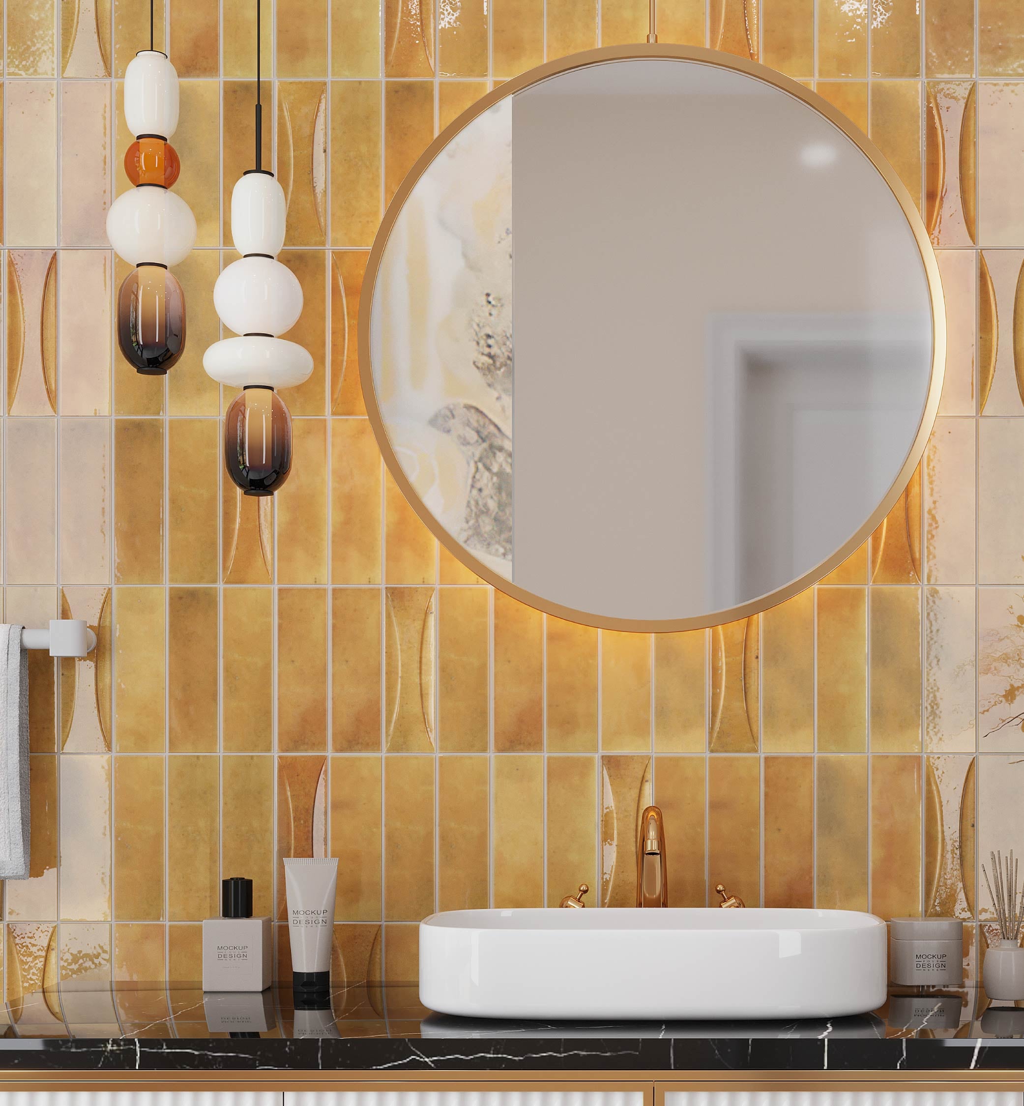 Honey Orange Glossy Ceramic Subway Wall and Floor Tile