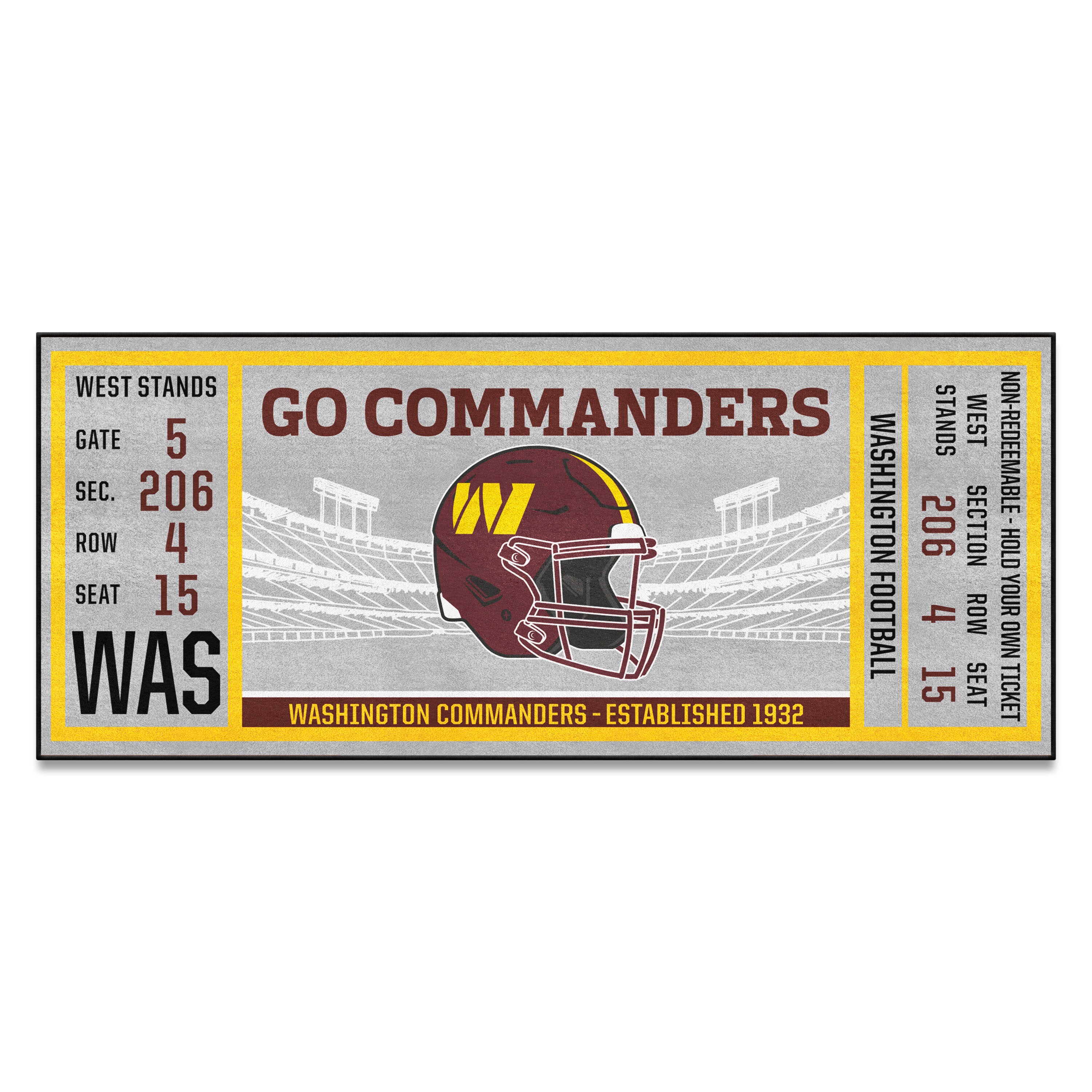 FANMATS NFL Ticket Runner 3 x 6 Navy Indoor Solid Runner Rug in