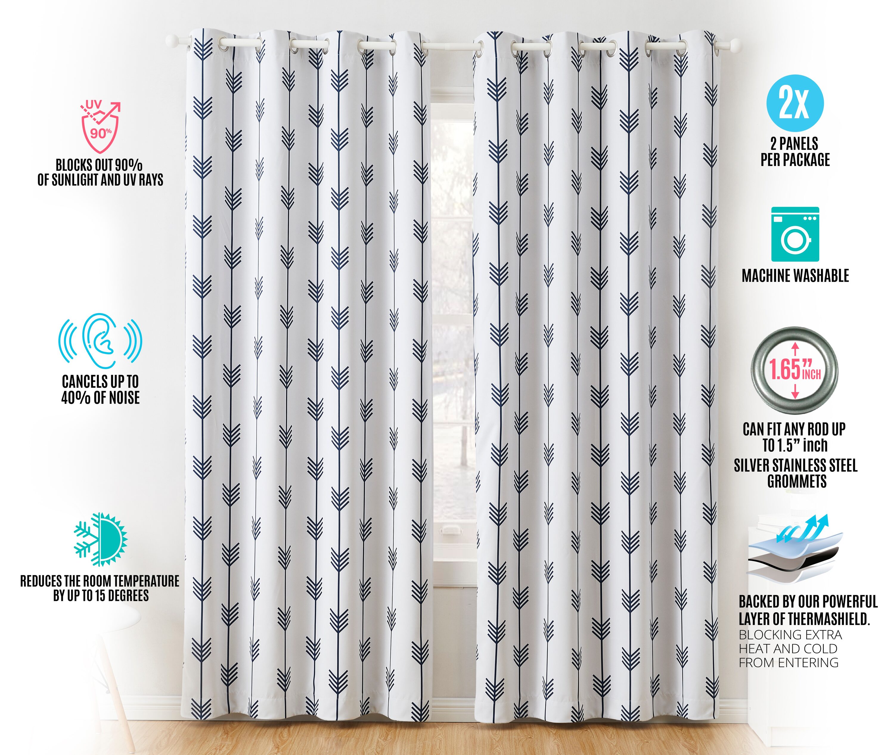 HLC.me ARRW-W/NVY72 curtains - View #3