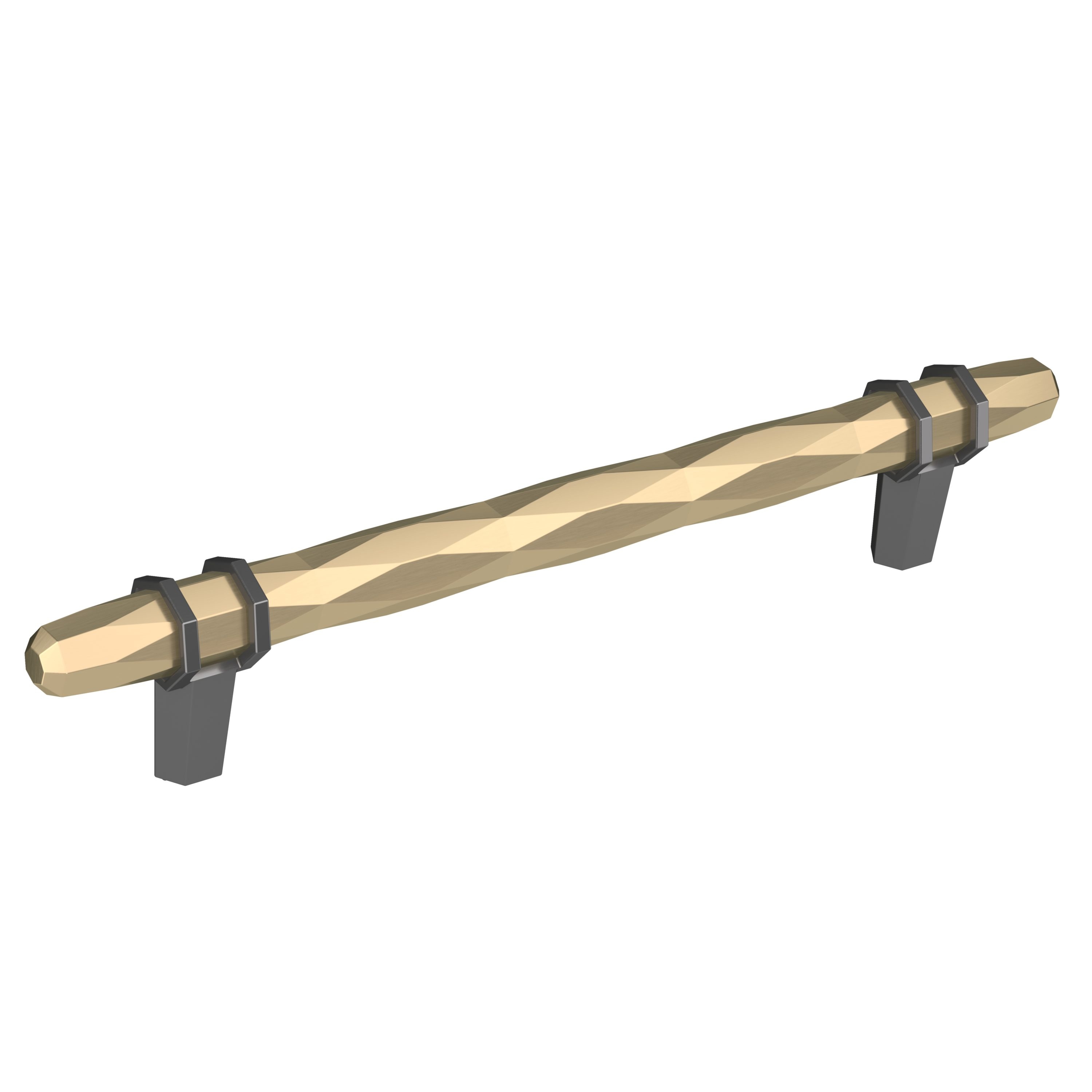 Amerock BP36650BBZBCR London 6-5/16-in , 160mm Center to Center Golden Champagne/Black Chrome Cylindrical Bar