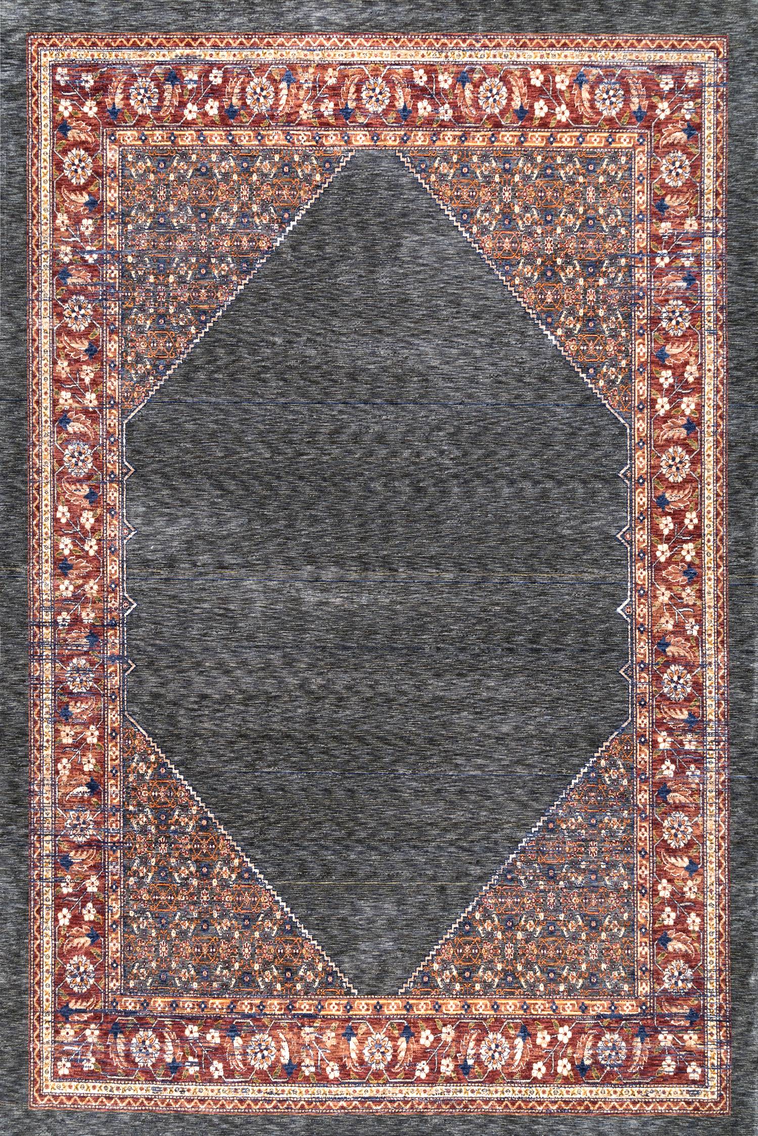 nuLOOM STCV04B-406 4 x 6 Rust Indoor Floral/Botanical Vintage Area Rug