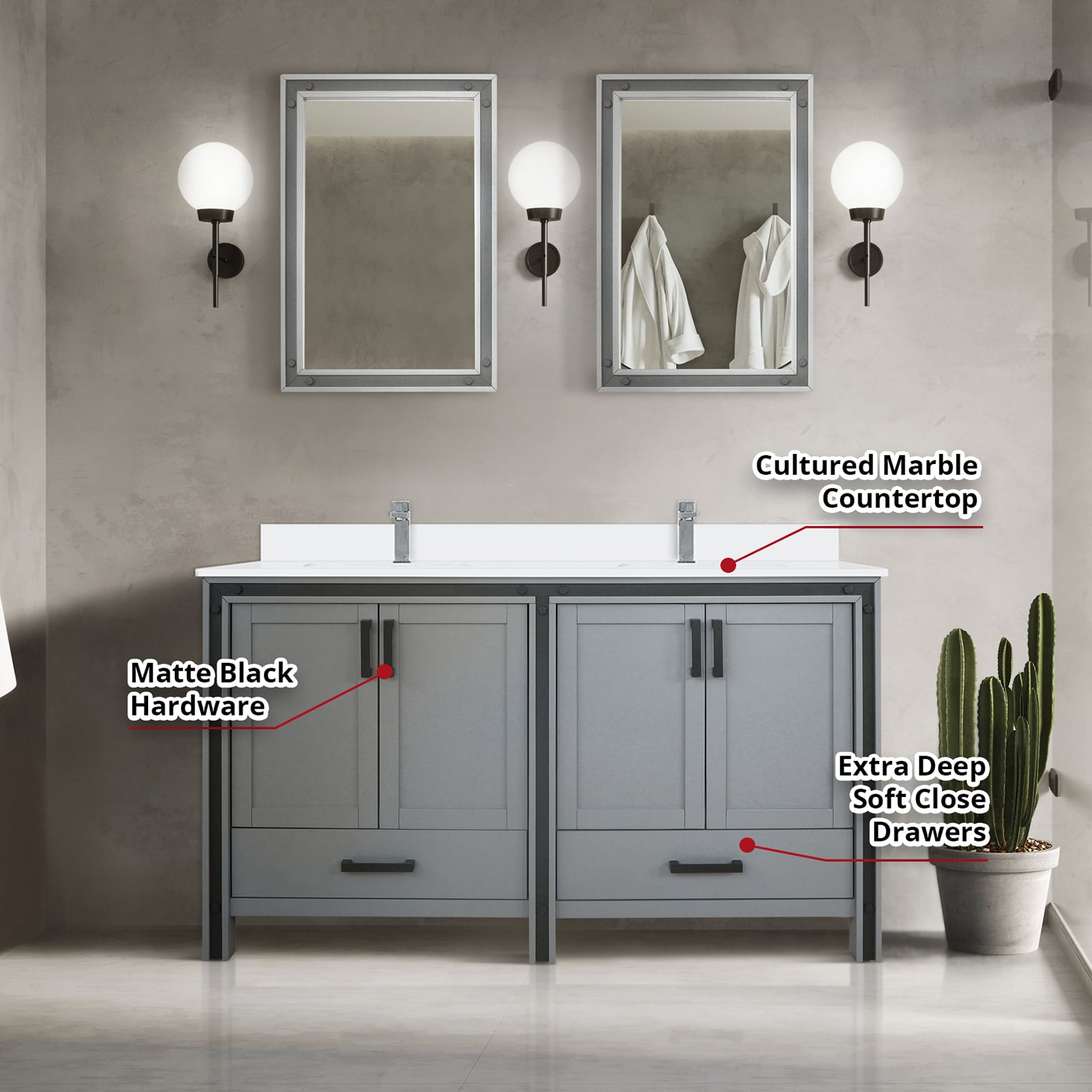 Lexora LZV352260SBJSM22F Bath-Vanity-Combo - View #8