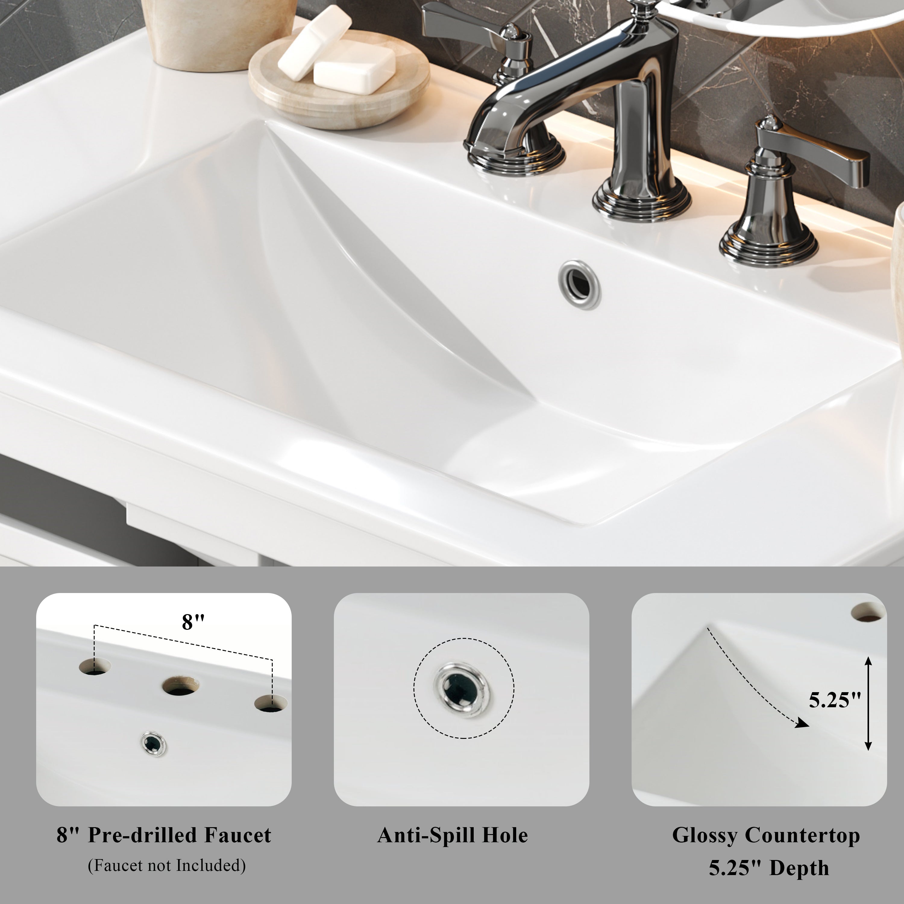 Boyel Living BL-NE-6250W Bath-Vanity-Combo - View #9