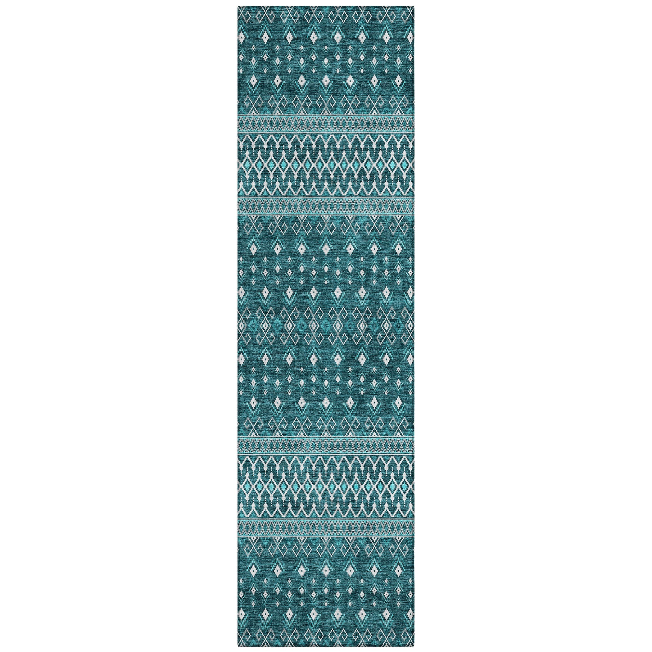 Addison Rugs ACN708TE2X8 Chantille ACN708TE 2 x 7 (ft) Polyester Teal Rectangular Indoor/Outdoor Geometric Machine washable Area rug