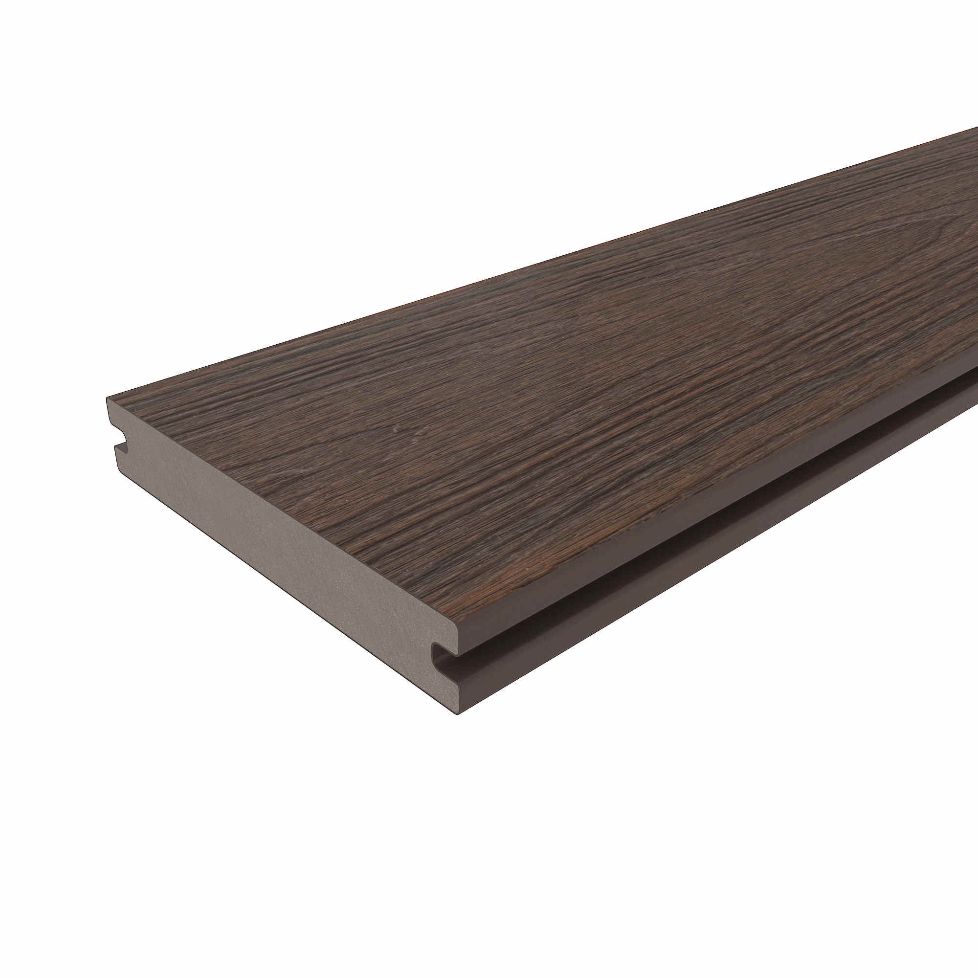 NewTechWood US01-16-G9-WN Magellan Plus 1-in x 6-in x 16-ft Spanish Walnut Grooved Composite Deck board