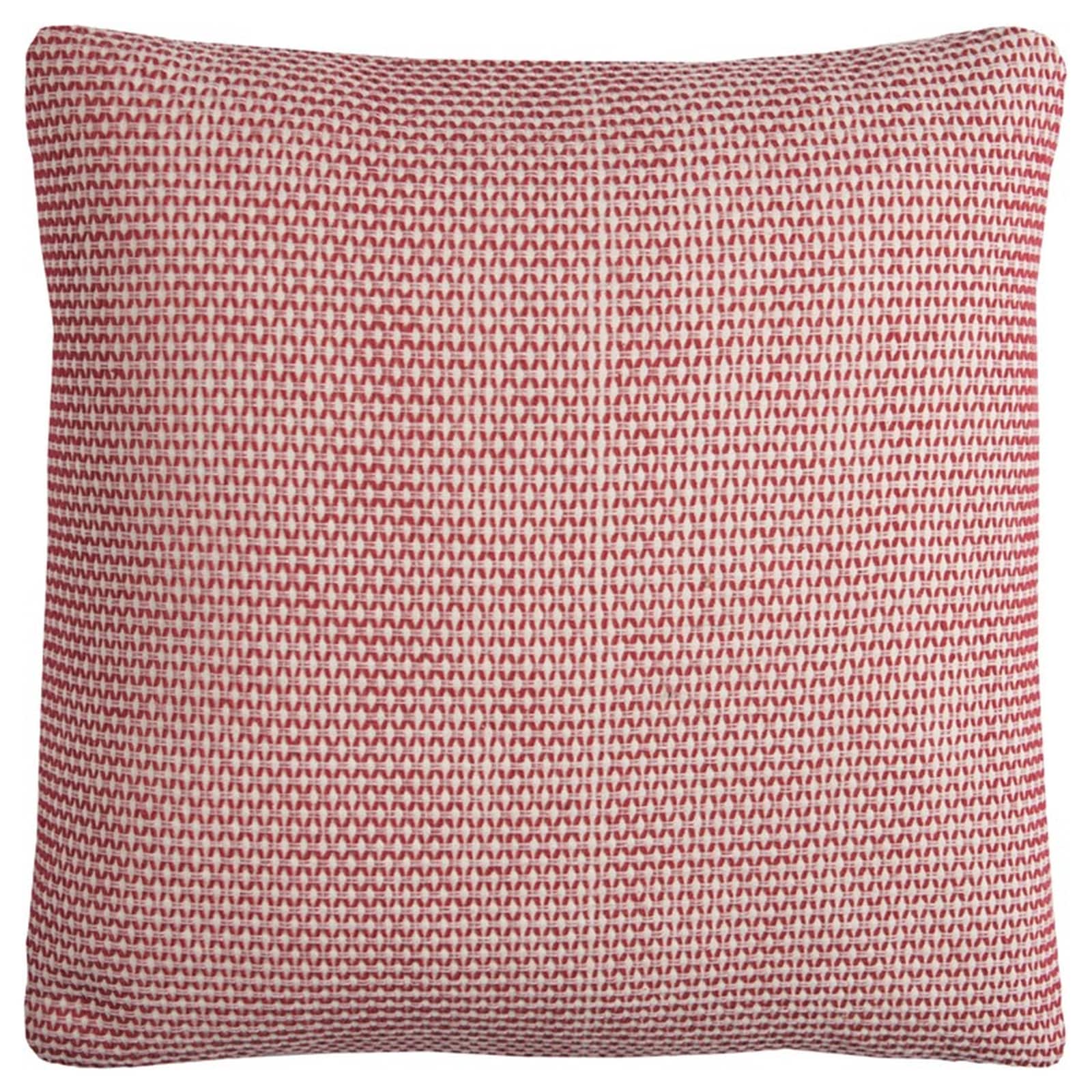 HomeRoots 4000403240 22-in x 22-in Red and Ivory Square Indoor Decorative Pillow