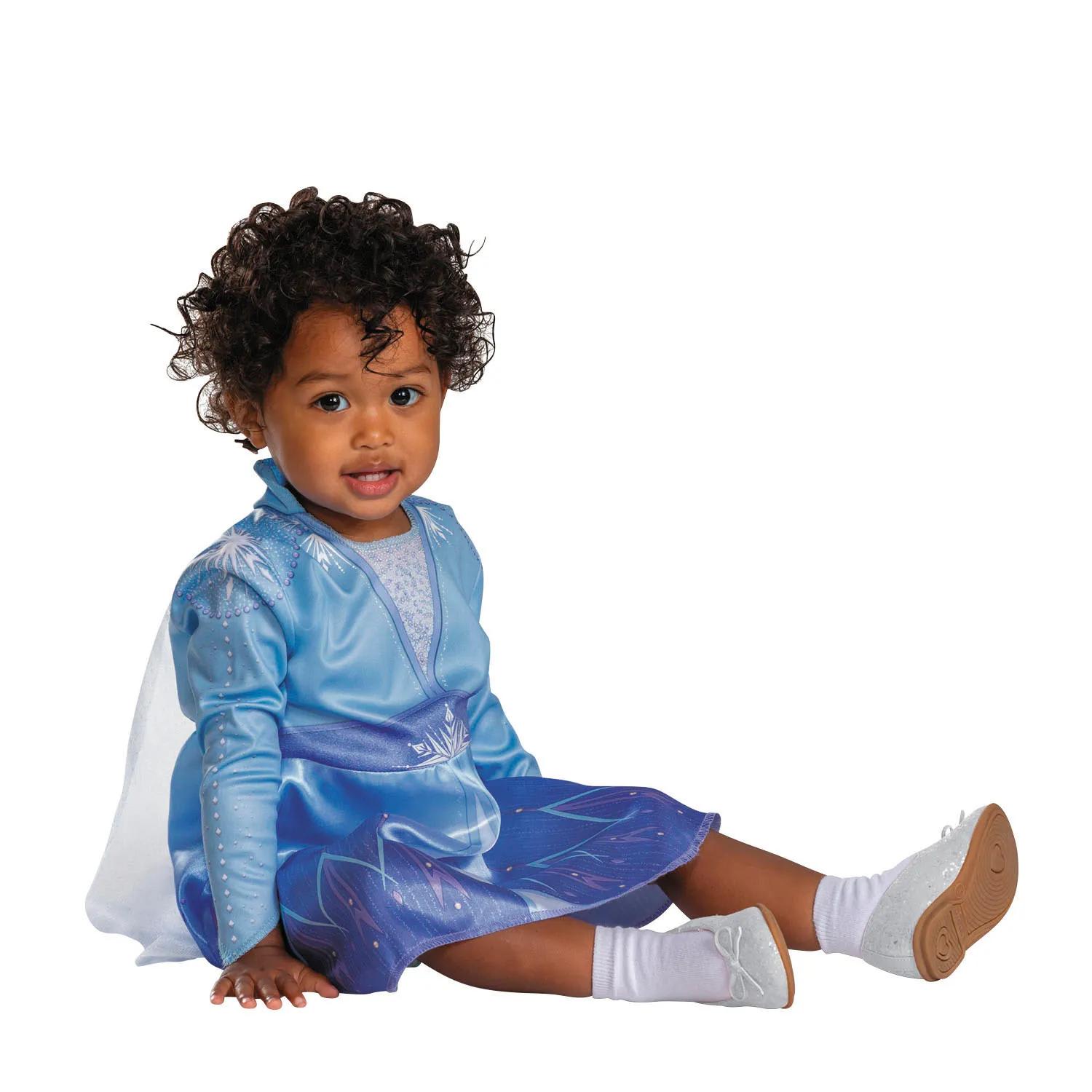 frozen dress toddler G.C Girls Elsa Costume Princess Dress Up Clothes with Long Cape Kids Wig Crown Wand Jewelry Necklace Access Soft Tulle That Wont Scratch Toddler Girls' Disney Frozen Elsa