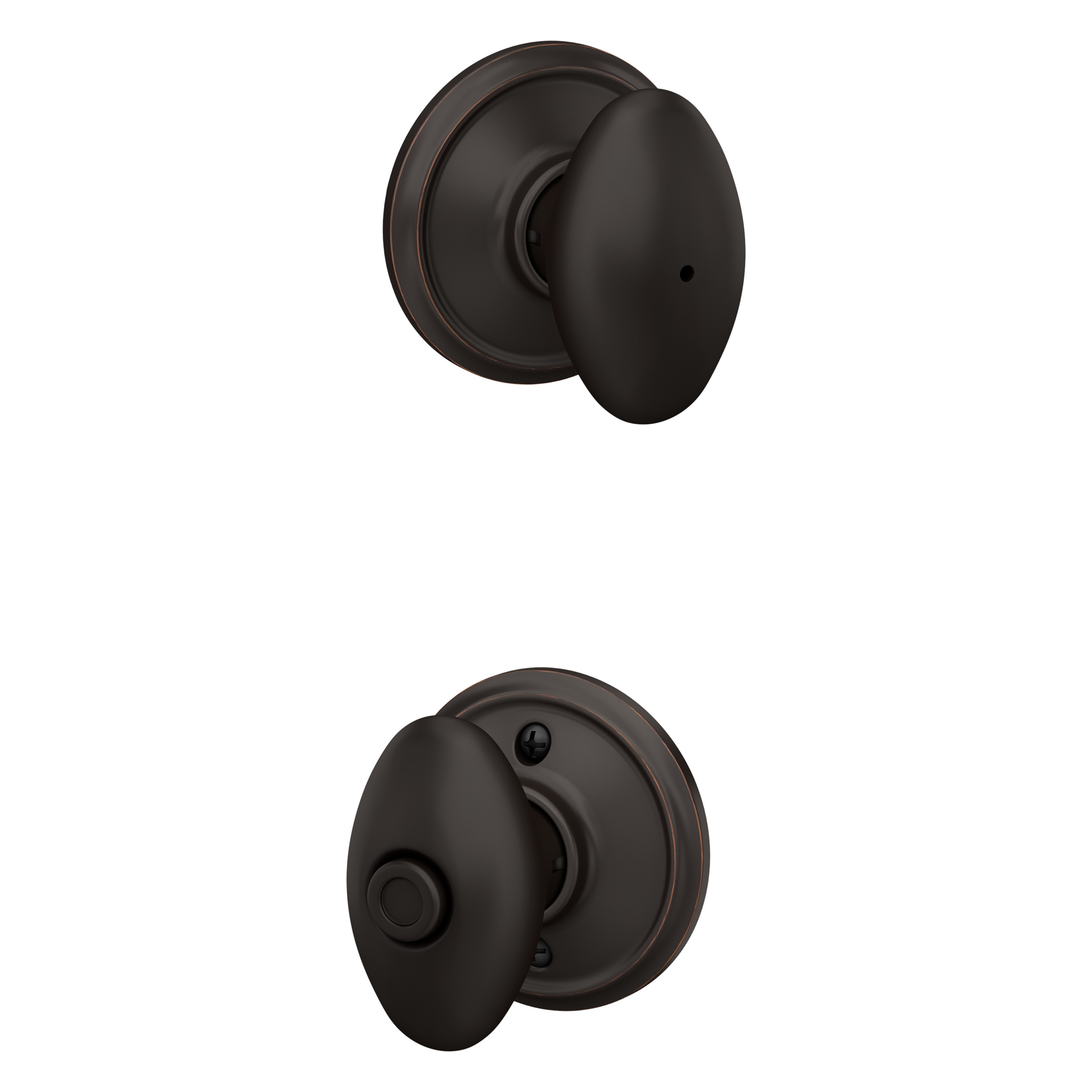 Schlage F40 V SIE 716 Siena Aged Bronze Interior Bed/Bath Privacy door knob Single pack