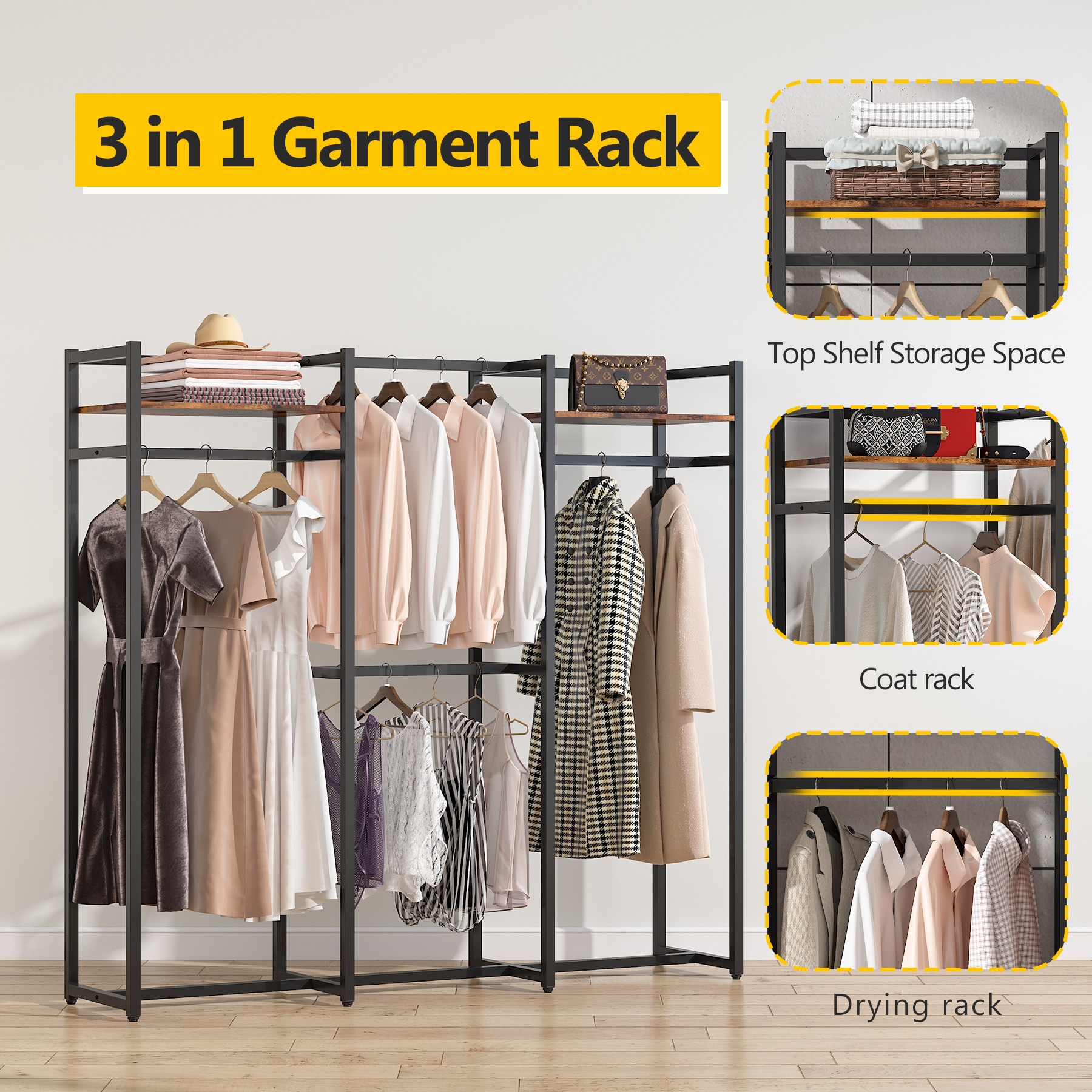 Tribesigns Freestanding Clothing Rack with Adjustable Height Tribesigns Freestanding Clothing Rack with Adjustable Height