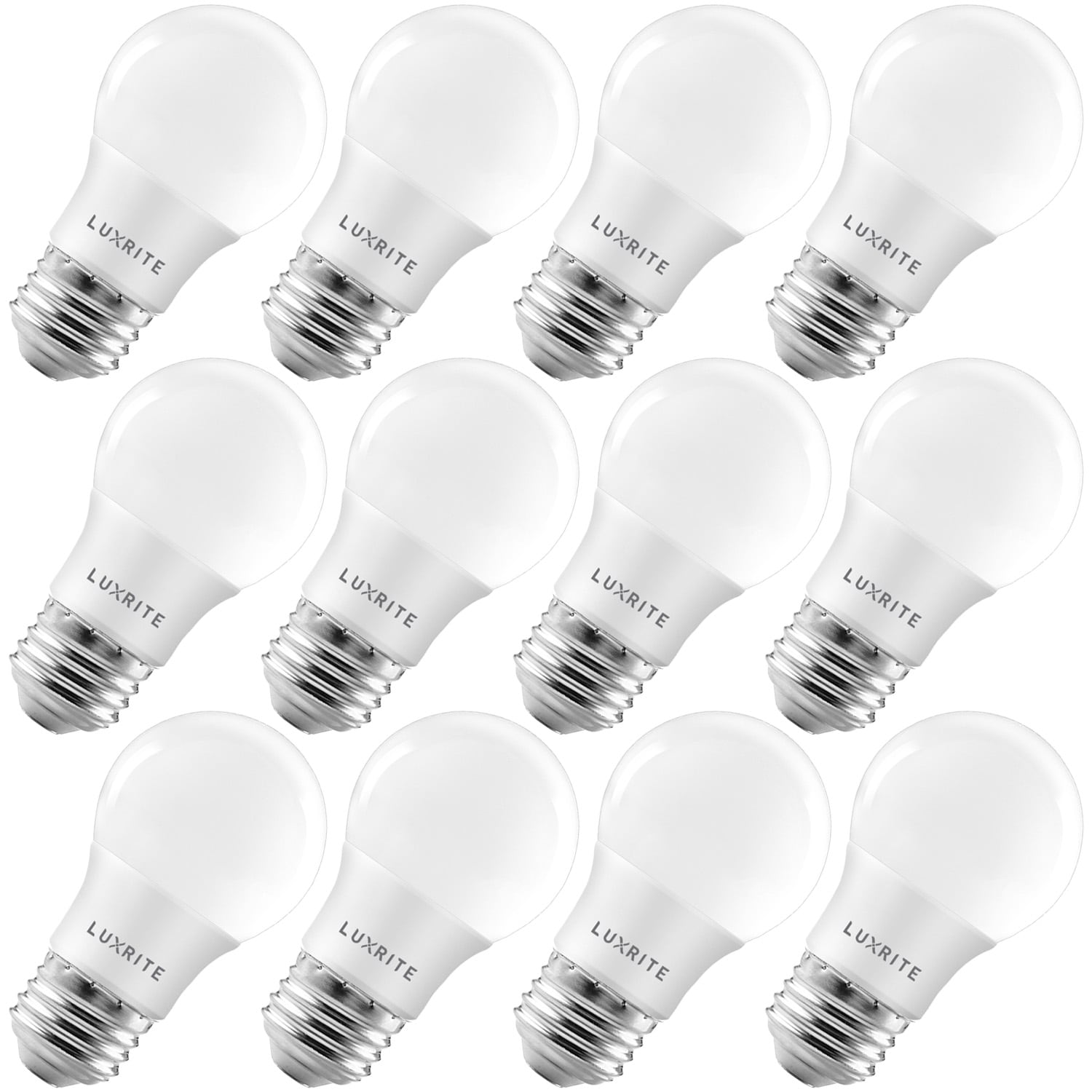 Luxrite LR21353-12PK 40 -Watt EQ A15 Bright white Medium base (E-26) Dimmable LED General purpose Light Bulb 12 -Pack